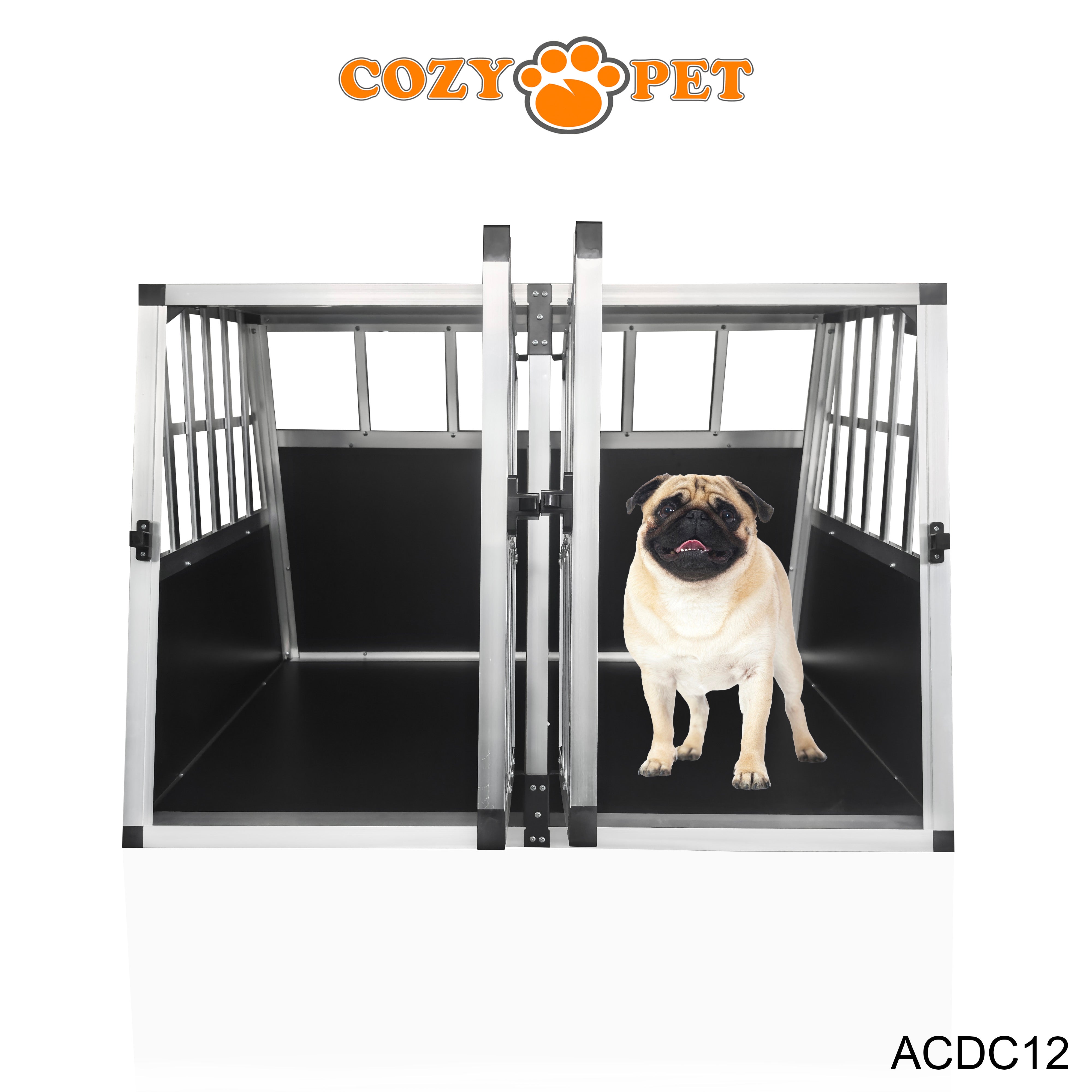 Aluminium Car Dog Cage by Cozy Pet Travel Puppy Crate Pet Carrier Transport ACDC12 - RET - Customer Return 45% Discount