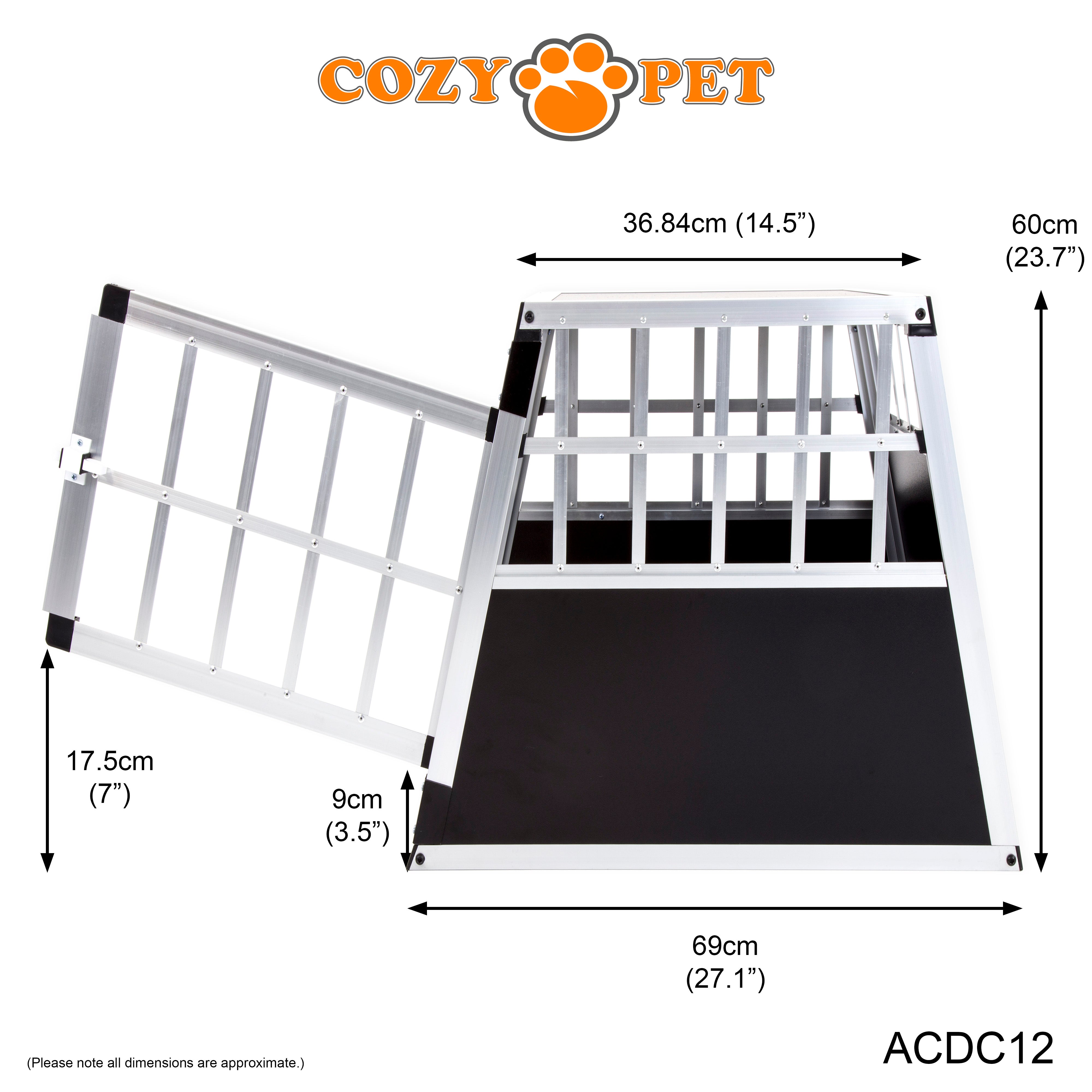 Aluminium Car Dog Cage by Cozy Pet Travel Puppy Crate Pet Carrier Transport ACDC12