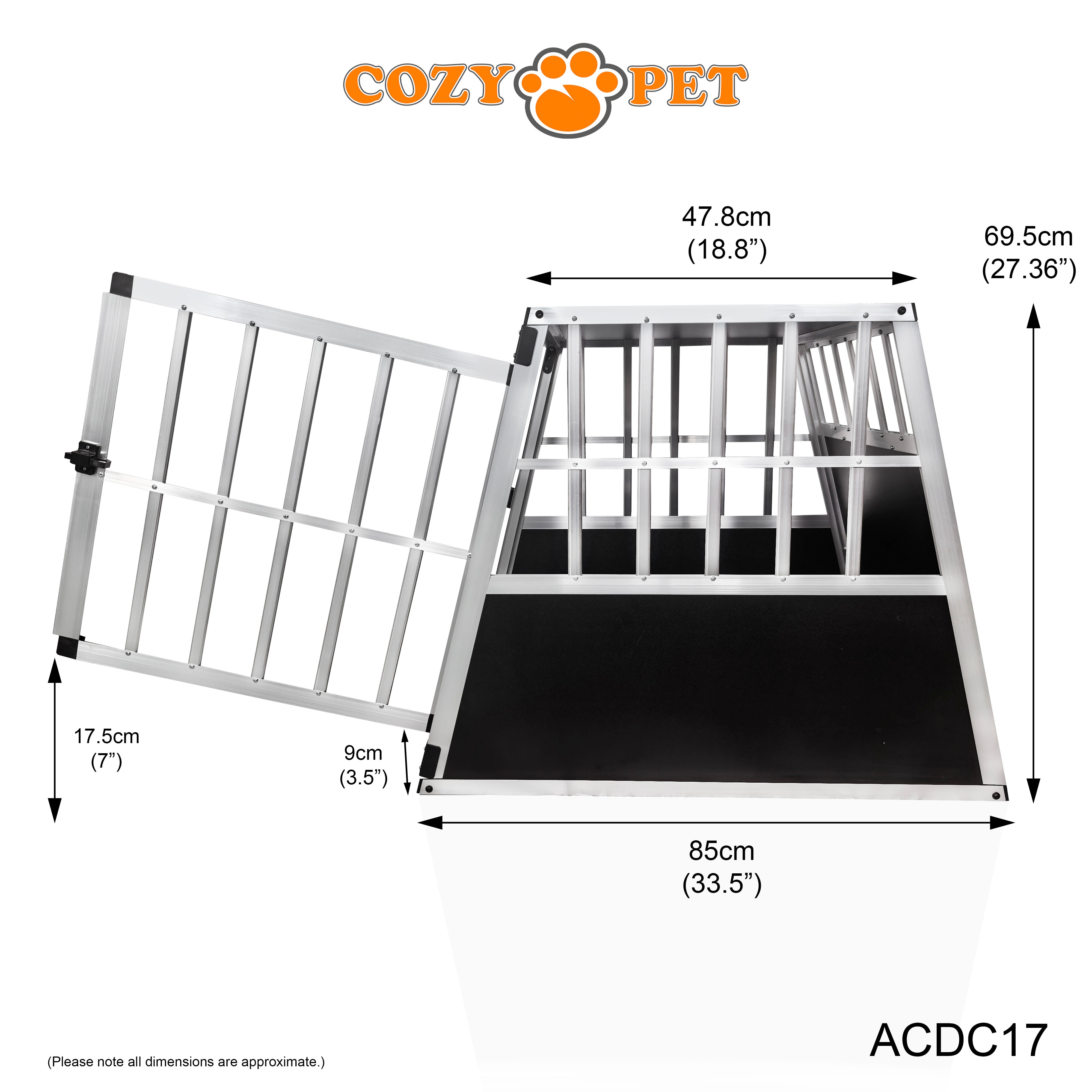 Aluminium Car Dog Cage by Cozy Pet Travel Puppy Crate Pet Carrier Transport ACDC17