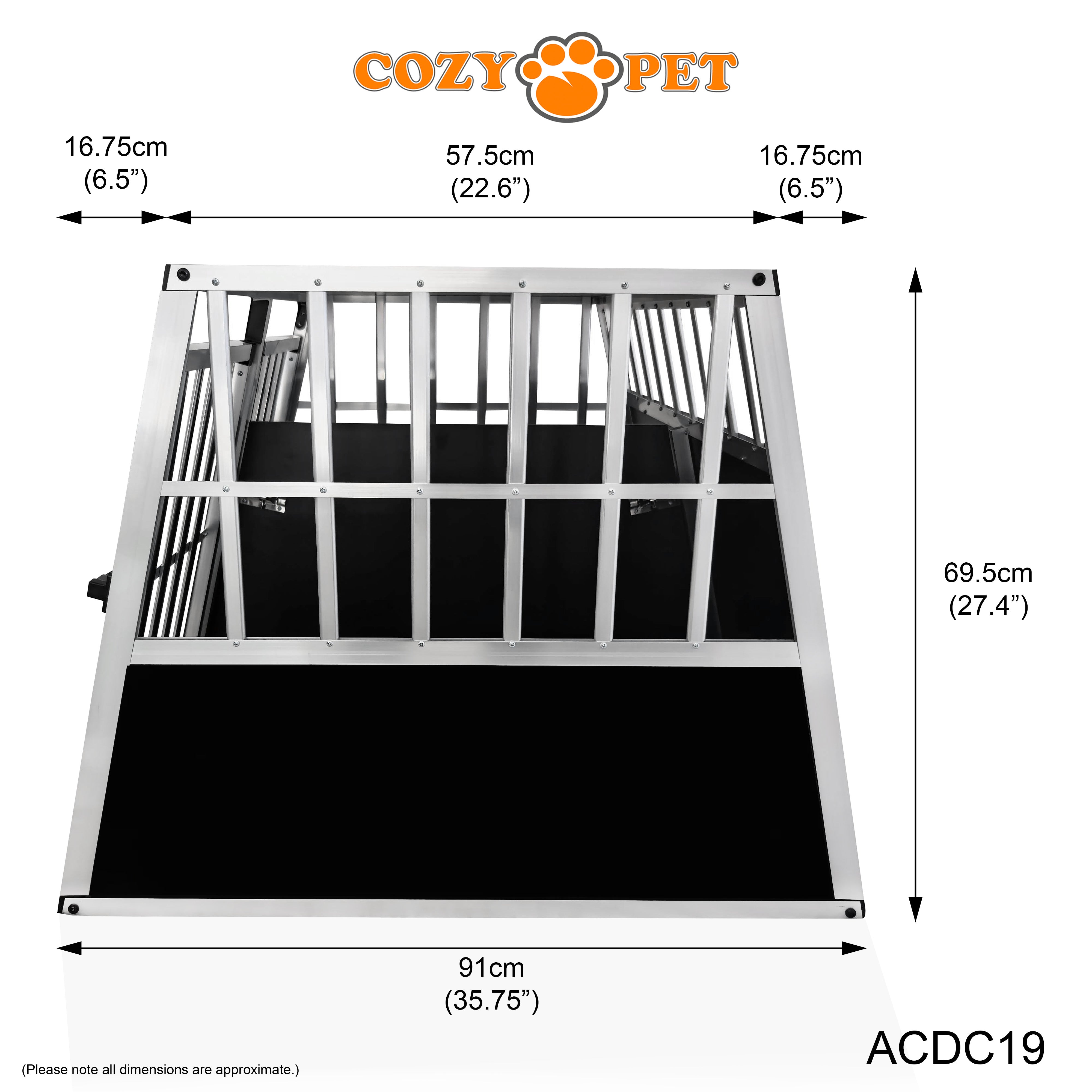 Aluminium Car Dog Cage by Cozy Pet Travel Puppy Crate Pet Carrier Transport ACDC19