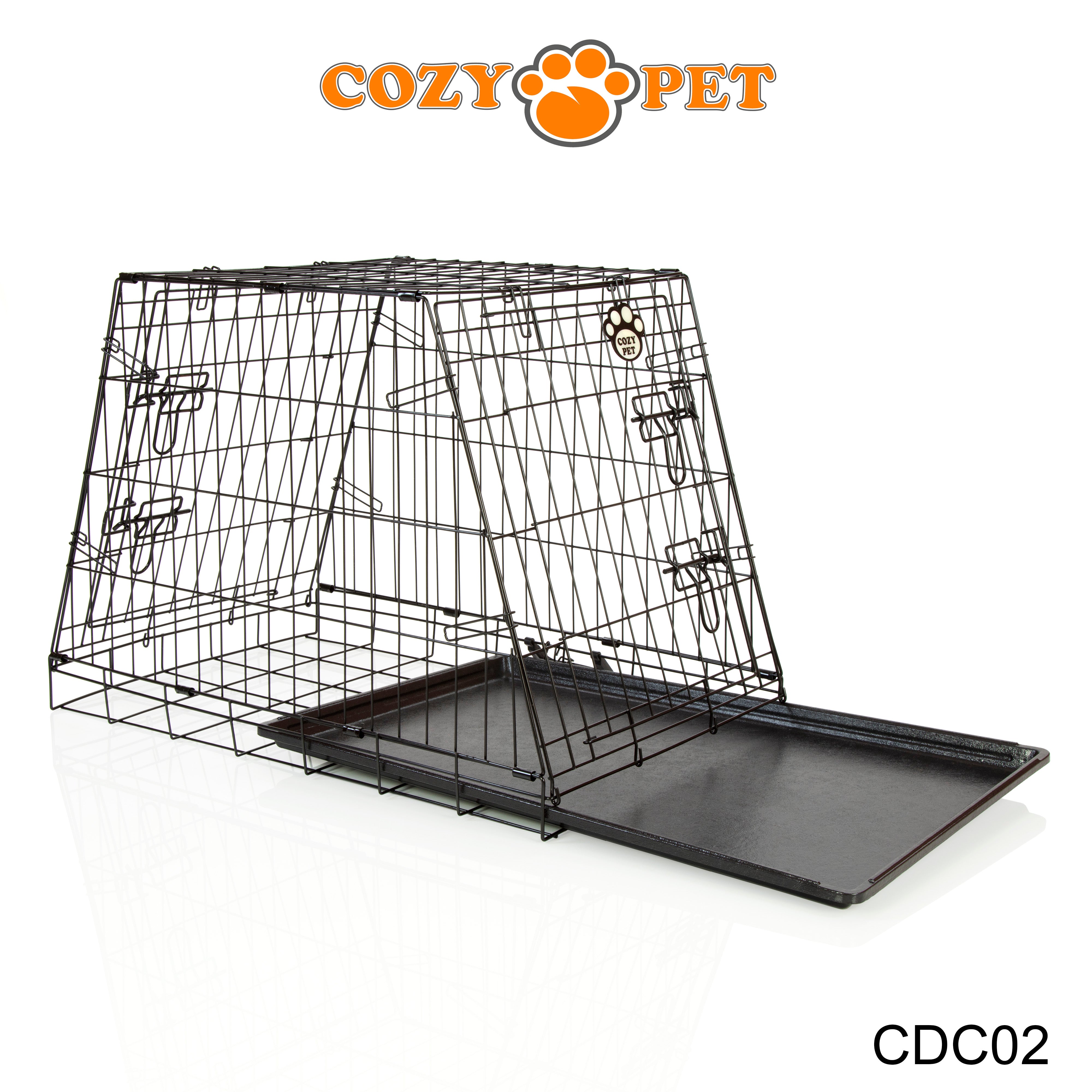 Car Dog Cage by Cozy Pet 30" Travel Puppy Crate Pet Carrier with Vet Bed Transport CDC02 + VB30C