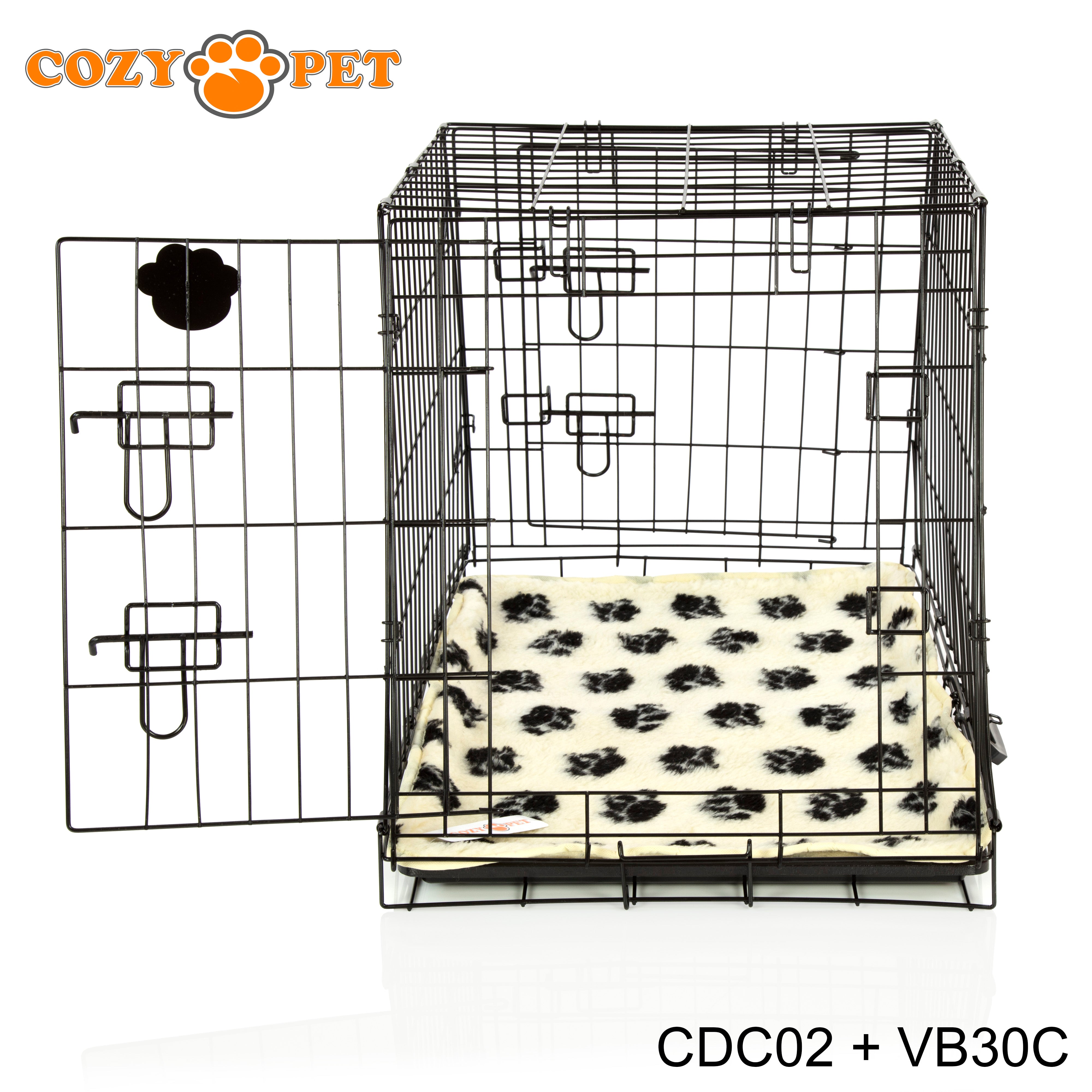 Car Dog Cage by Cozy Pet 30" Travel Puppy Crate Pet Carrier with Vet Bed Transport CDC02 + VB30C