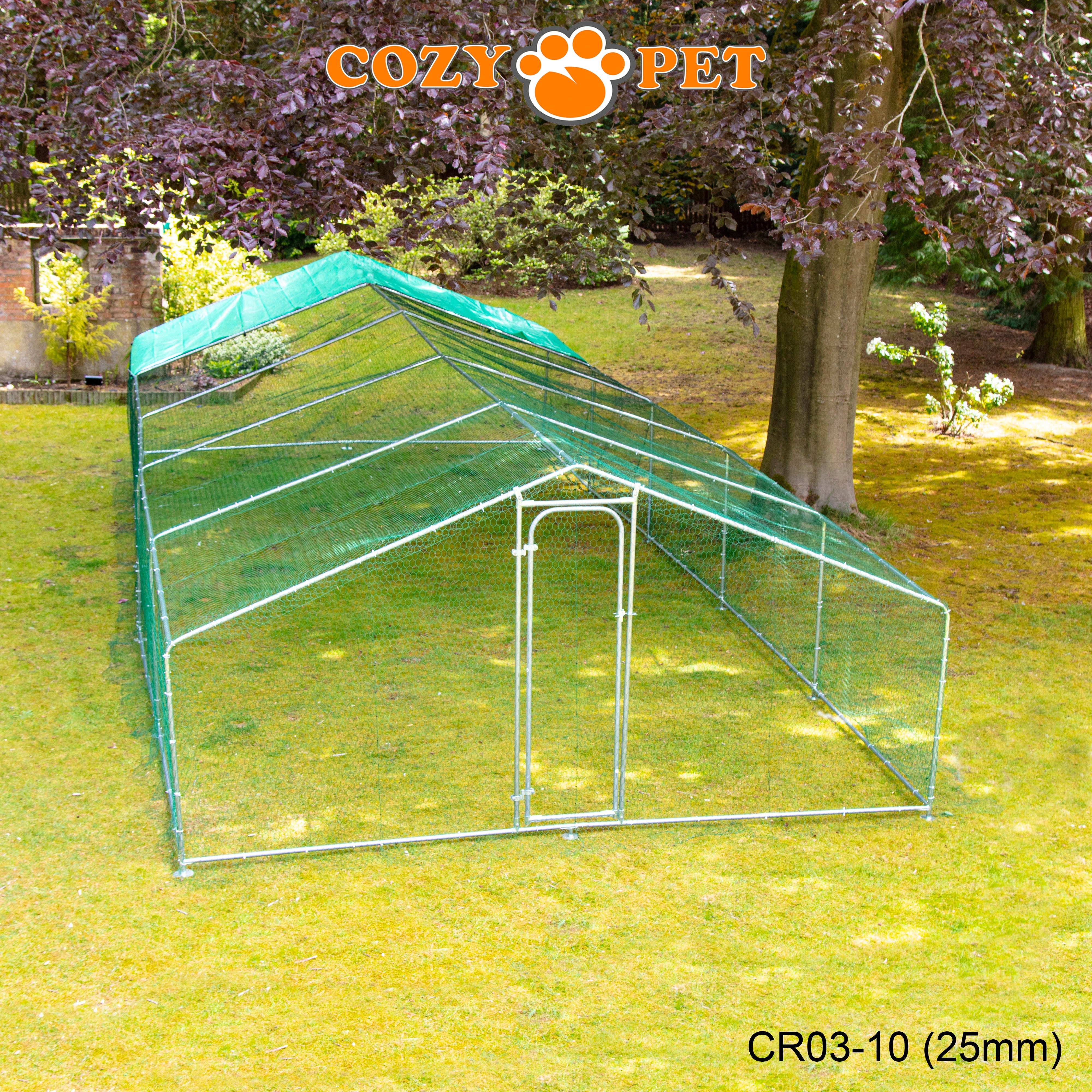 Chicken Run By Cozy Pet 3m X 10m 25mm Galvanised Steel Frame - CR03-10 (25mm)