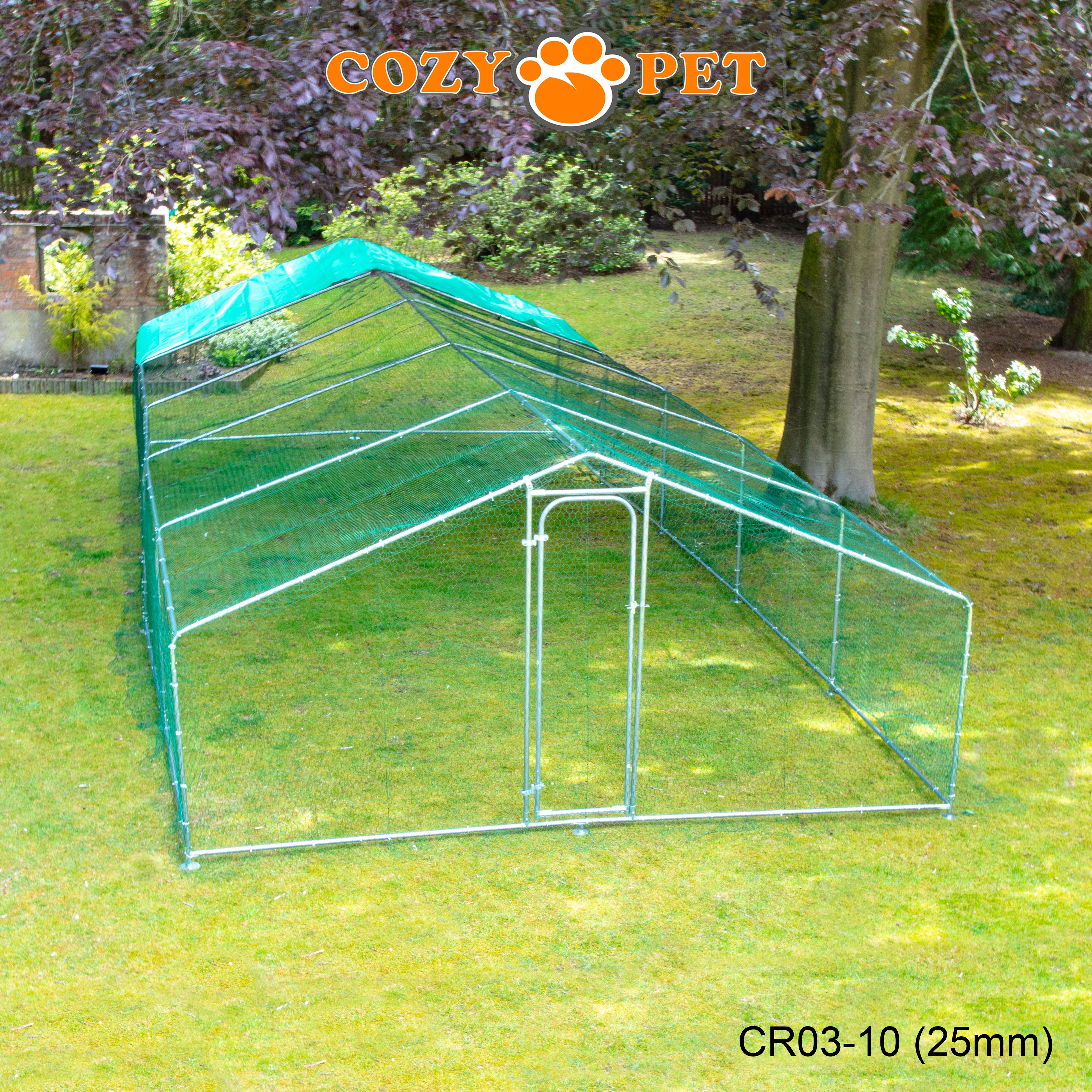 Chicken Run By Cozy Pet 3m X 10m 25mm Galvanised Steel Frame - CR03-10 (25mm)