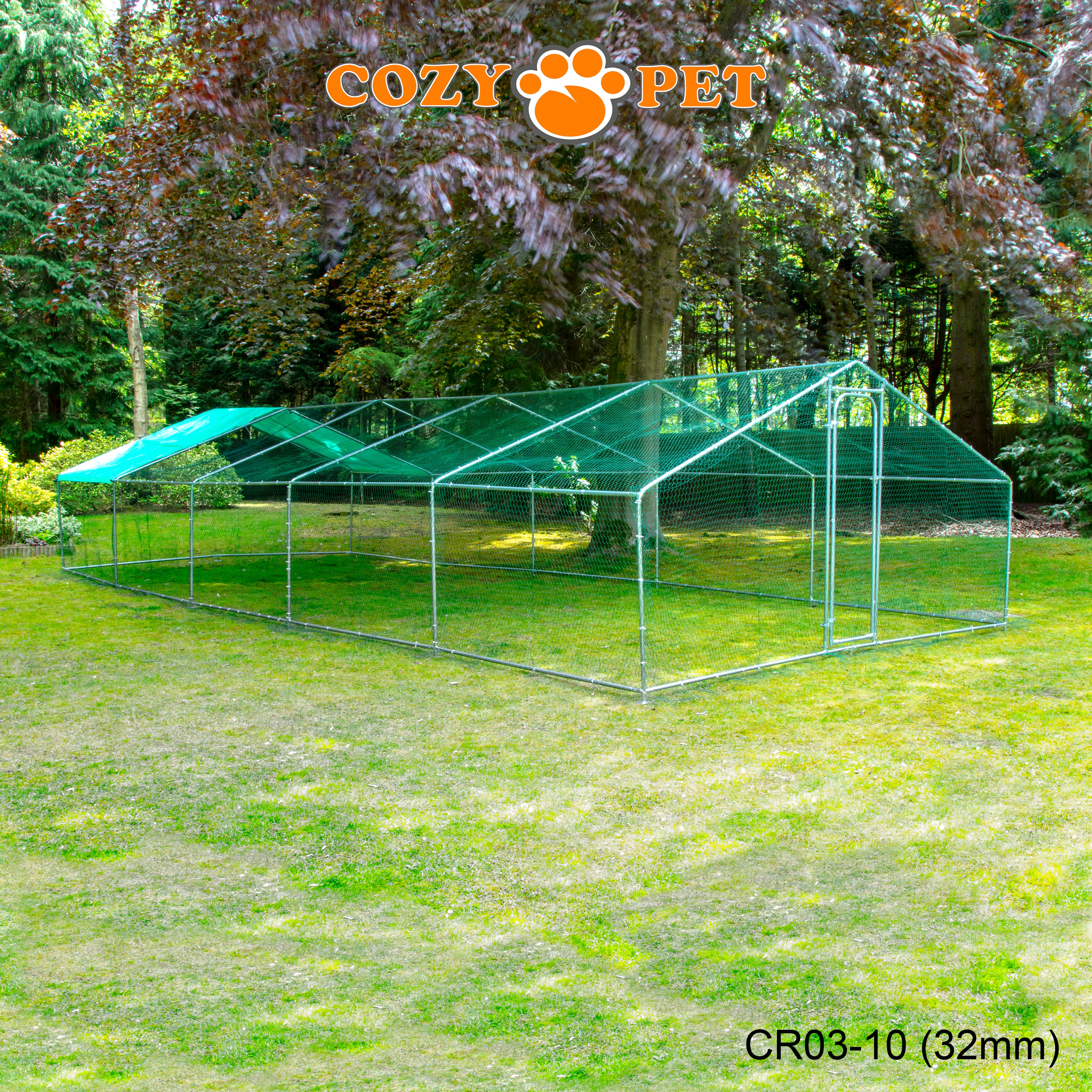 Chicken Run By Cozy Pet 3m X 10m 32mm Galvanised Steel Frame - CR03-10 (32mm)