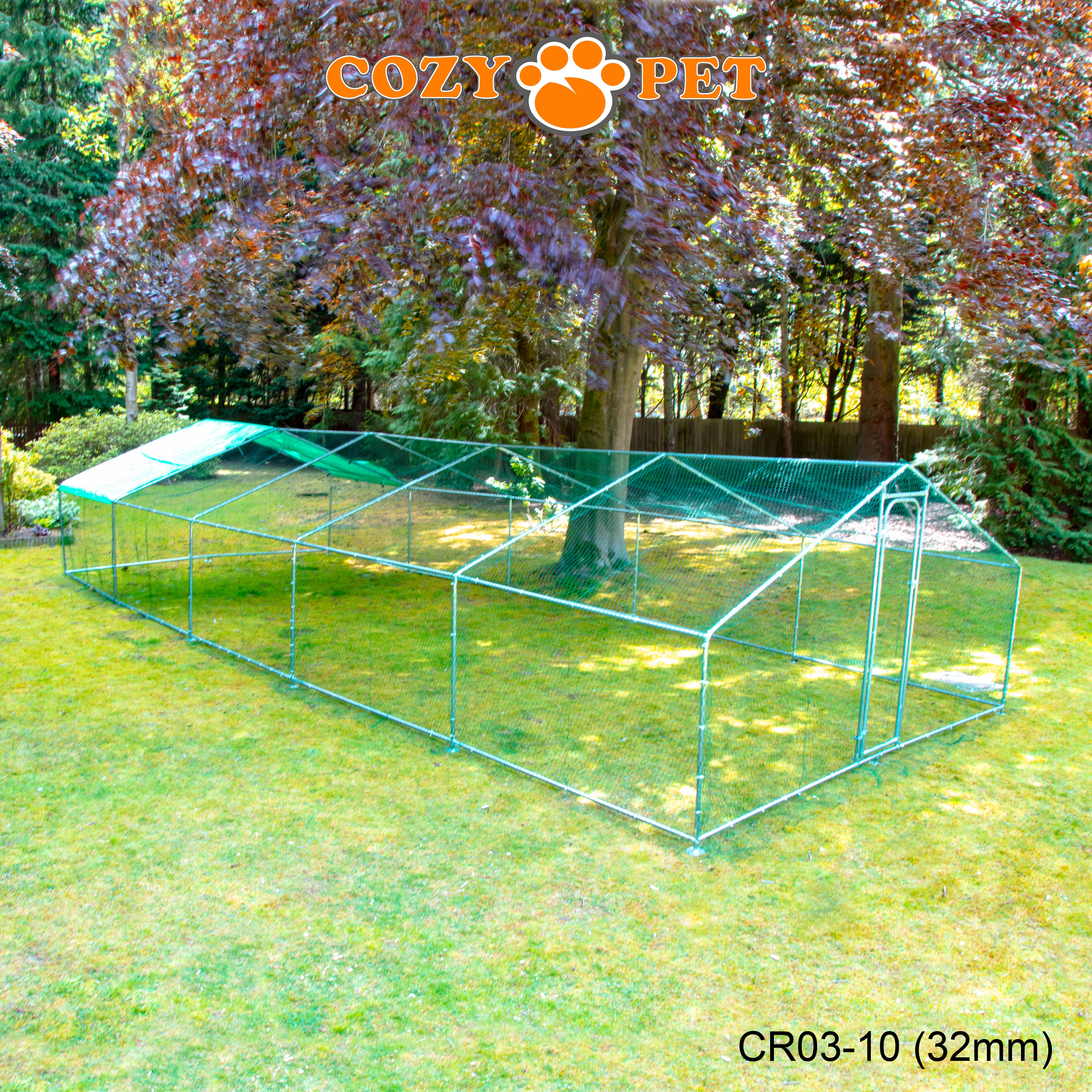 Chicken Run By Cozy Pet 3m X 10m 32mm Galvanised Steel Frame - CR03-10 (32mm)