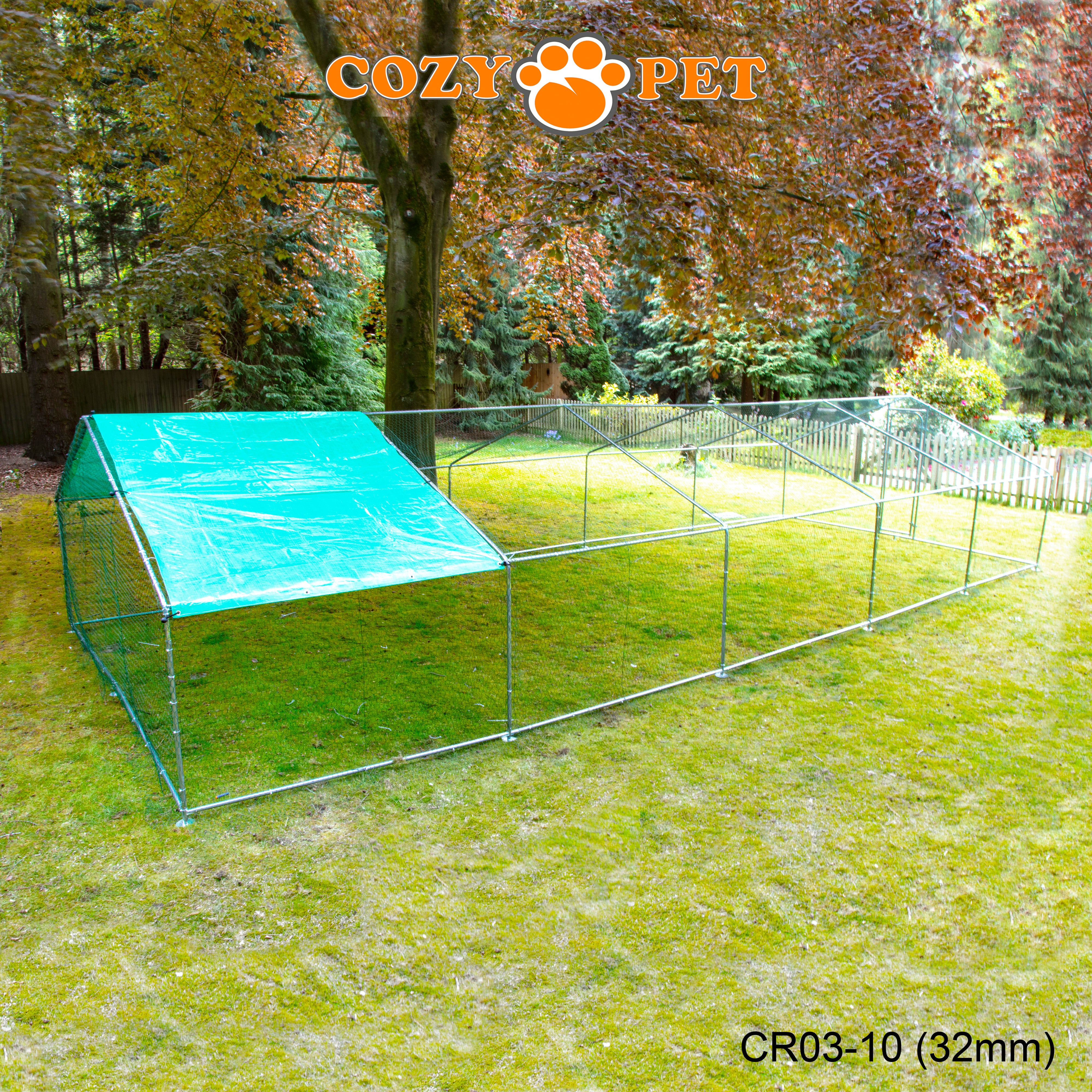 Chicken Run By Cozy Pet 3m X 10m 32mm Galvanised Steel Frame - CR03-10 (32mm)
