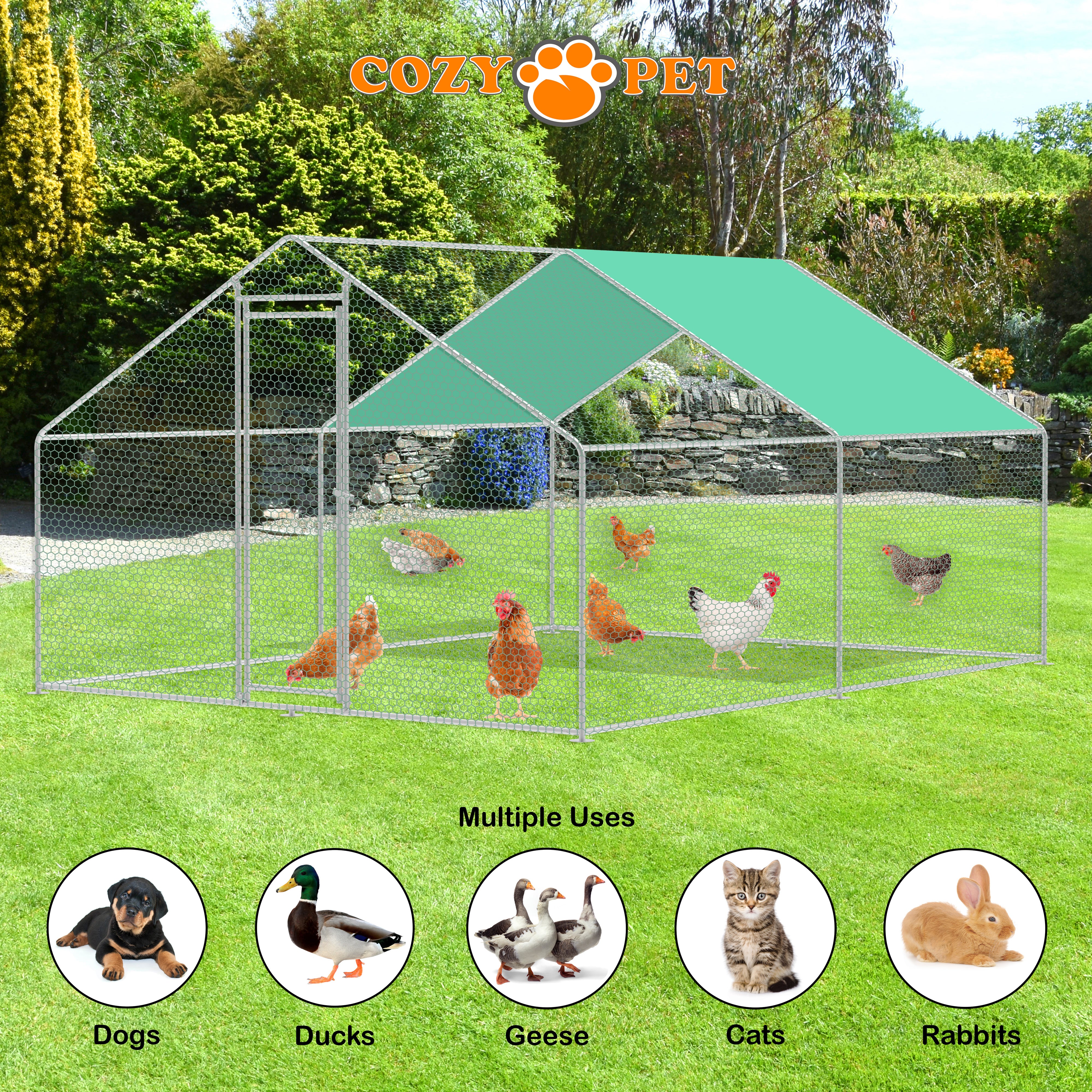 Chicken Run By Cozy Pet 3m X 4m 25mm Galvanised Steel Frame - CR03-4 (25mm)