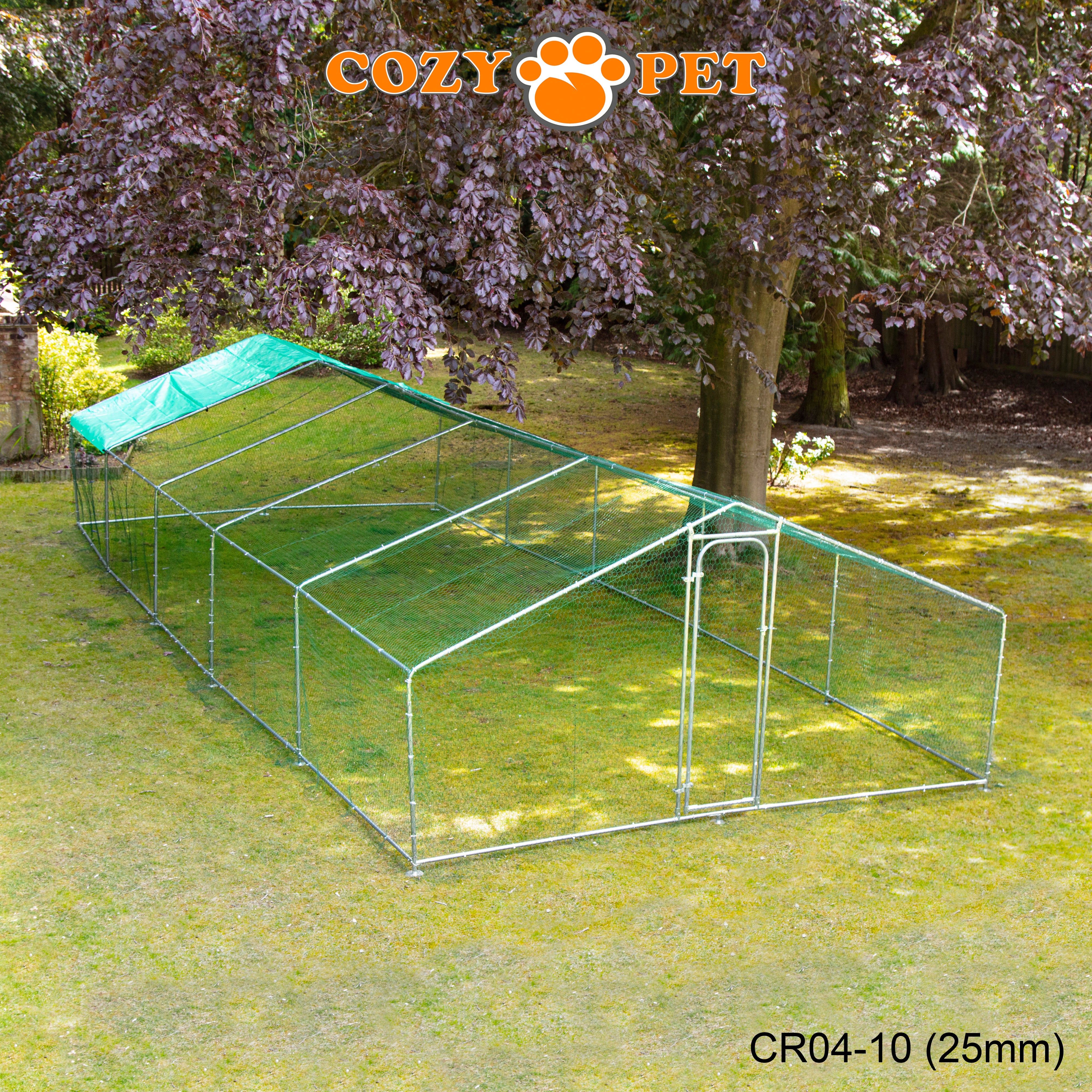 Chicken Run By Cozy Pet 4m X 10m 25mm Galvanised Steel Frame - CR04-10 (25mm)