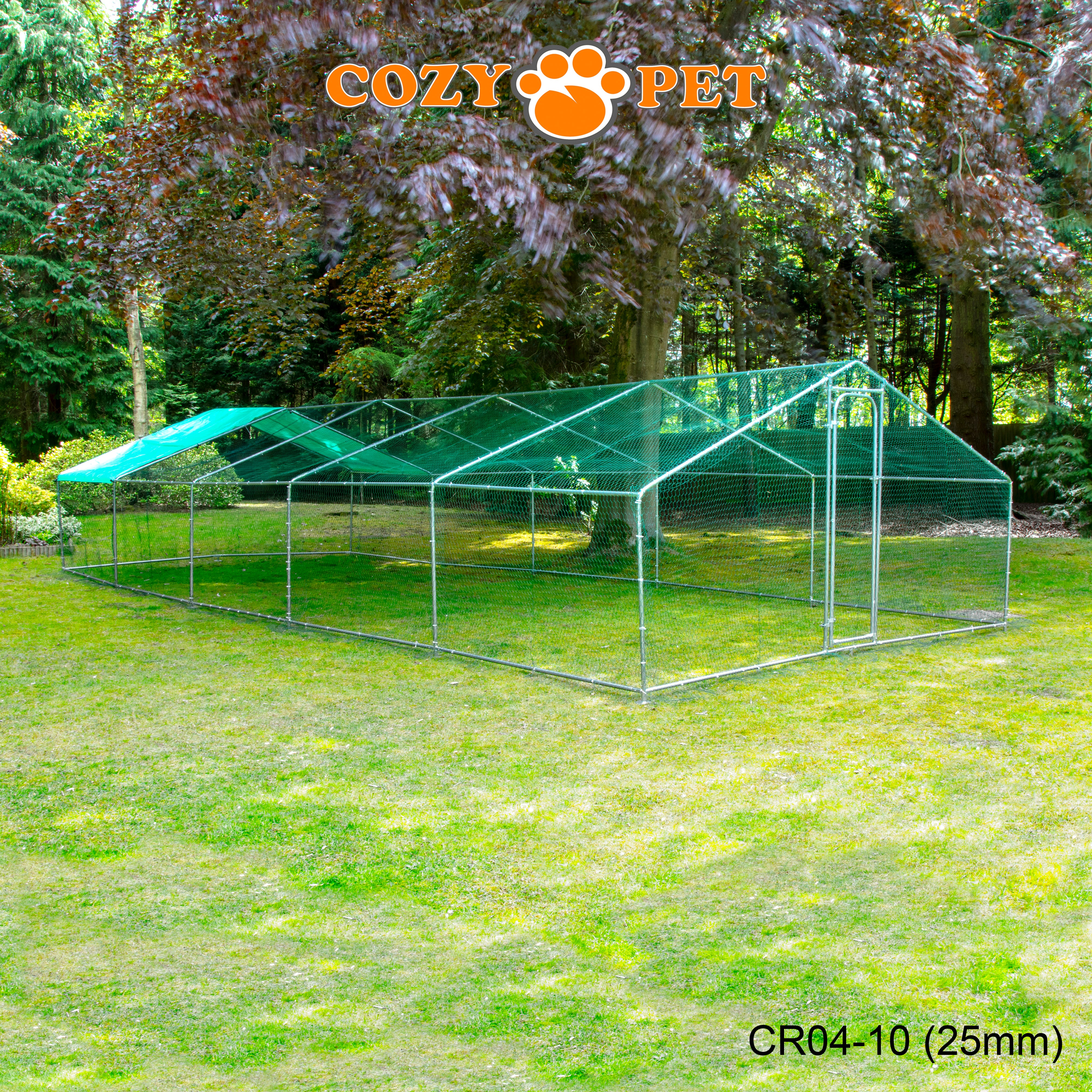 Chicken Run By Cozy Pet 4m X 10m 25mm Galvanised Steel Frame - CR04-10 (25mm)