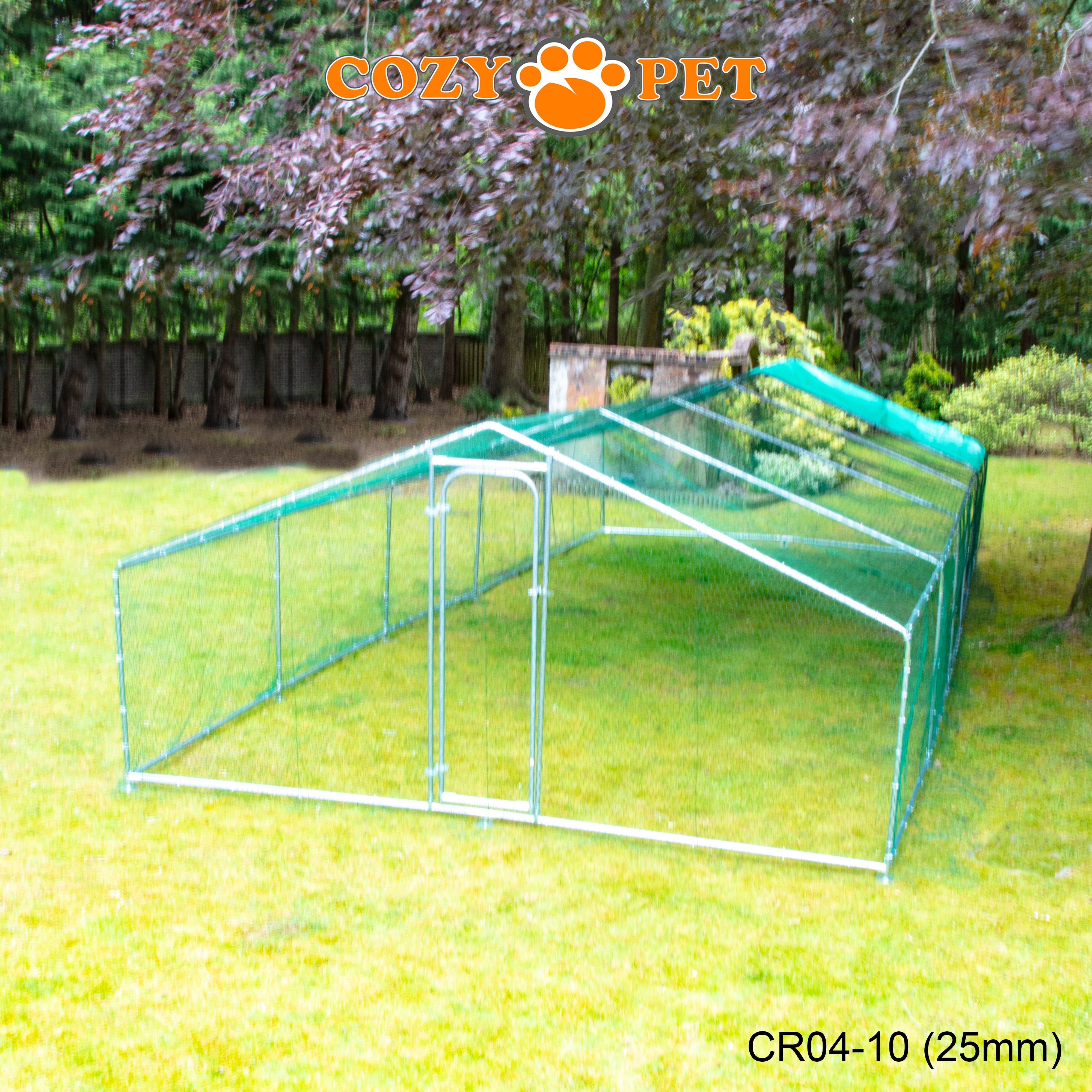 Chicken Run By Cozy Pet 4m X 10m 25mm Galvanised Steel Frame - CR04-10 (25mm)