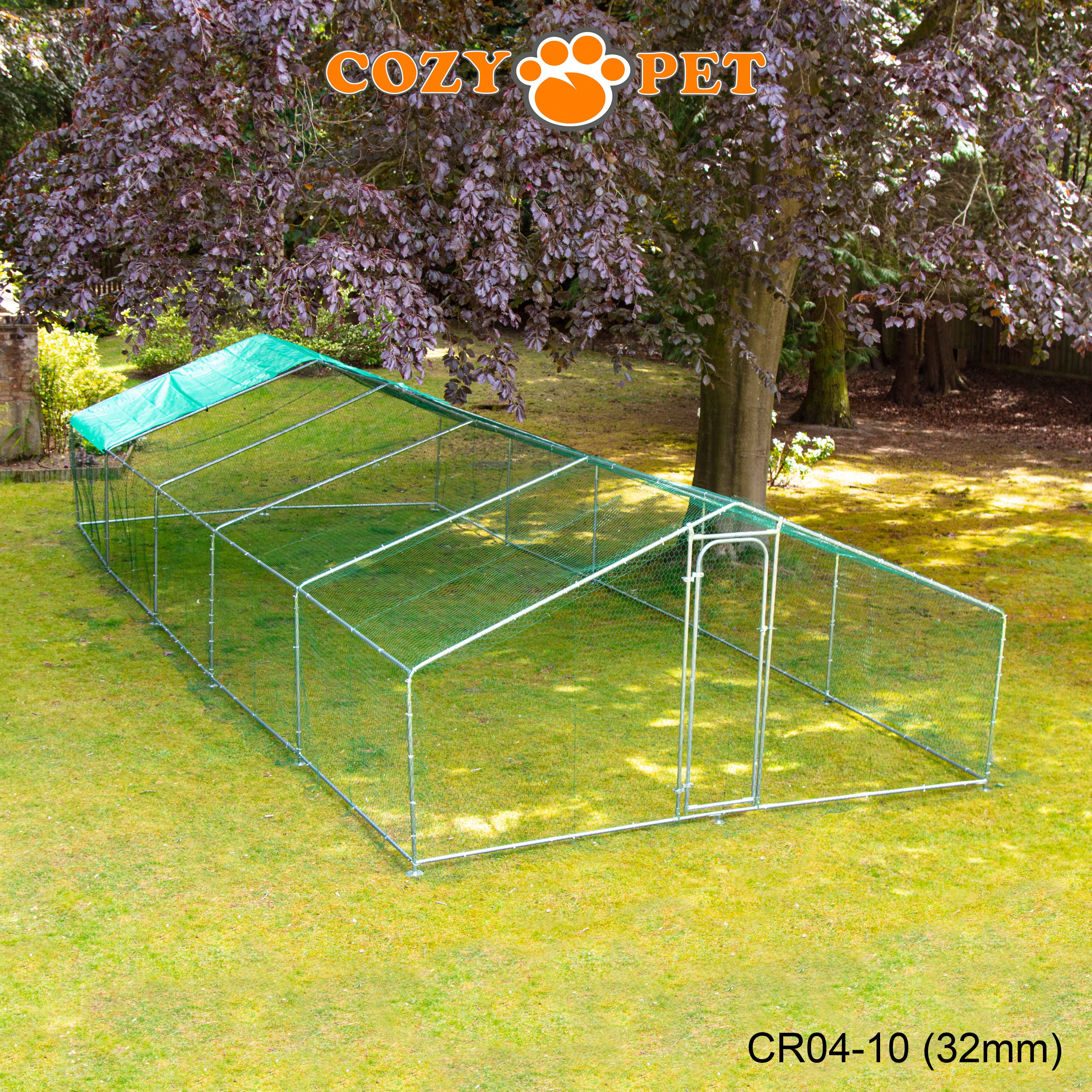Chicken Run By Cozy Pet 4m X 10m 32mm Galvanised Steel Frame - CR04-10 (32mm)