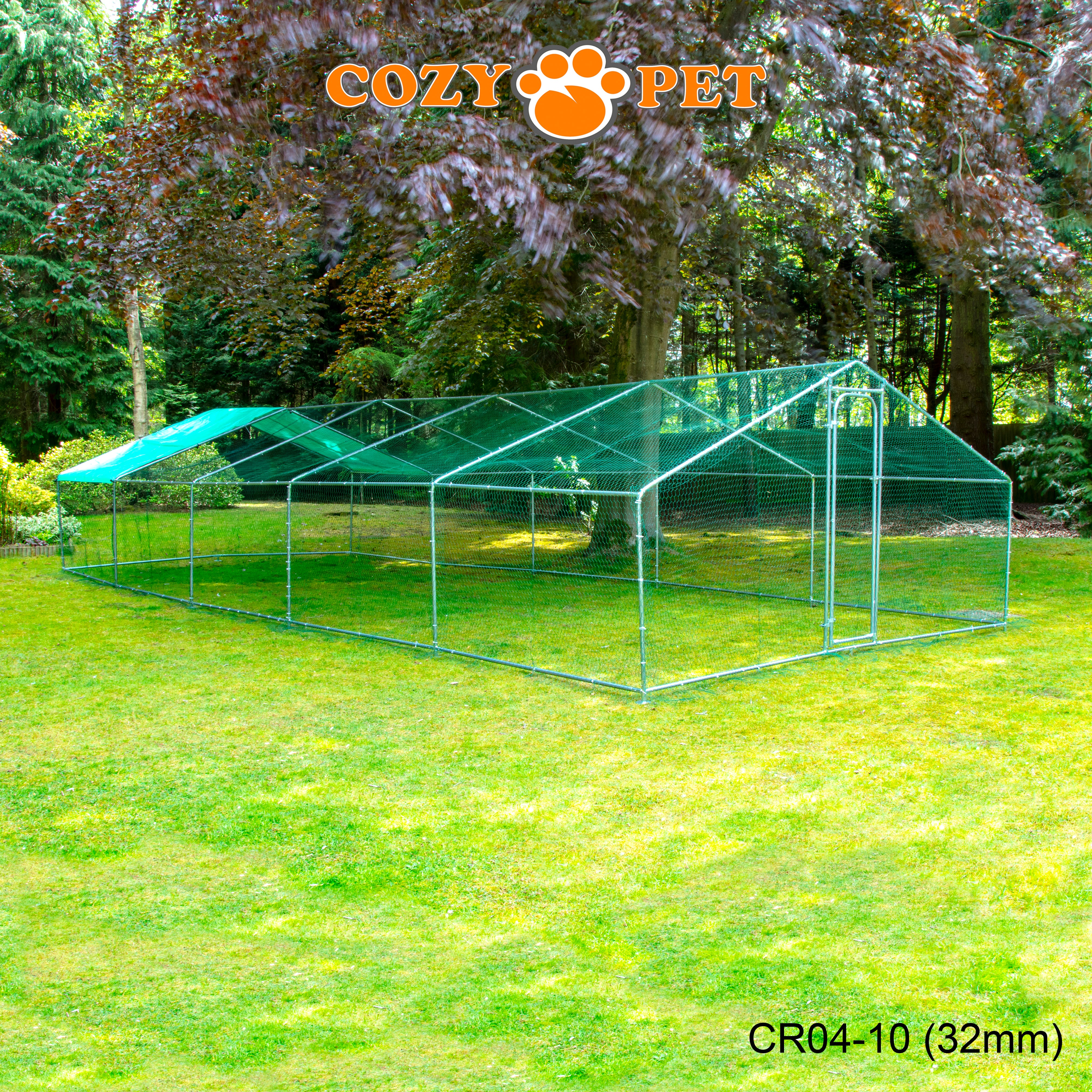 Chicken Run By Cozy Pet 4m X 10m 32mm Galvanised Steel Frame - CR04-10 (32mm)