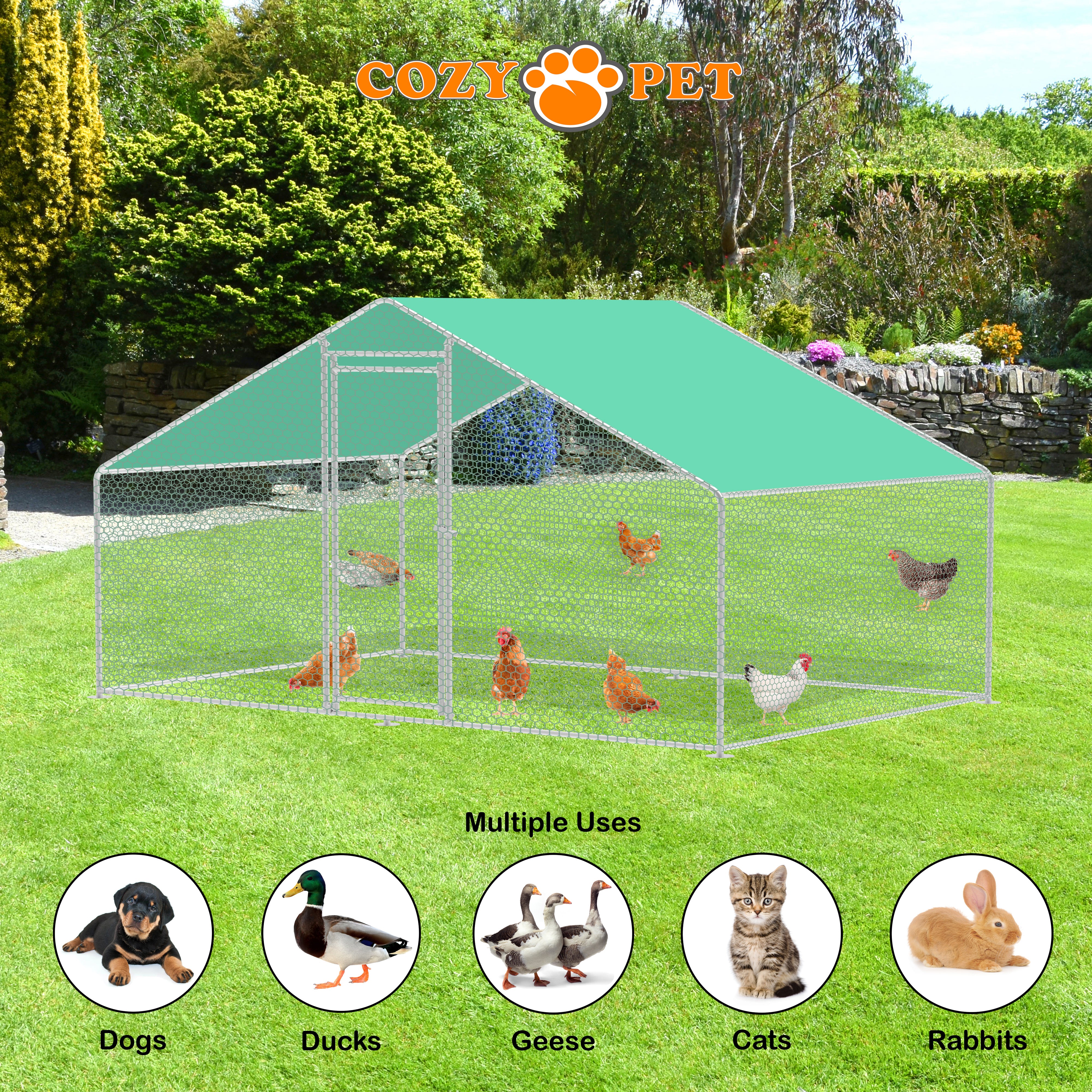 Chicken Run By Cozy Pet 4m X 2m 25mm Galvanised Steel Frame - CR04-2 (25mm)