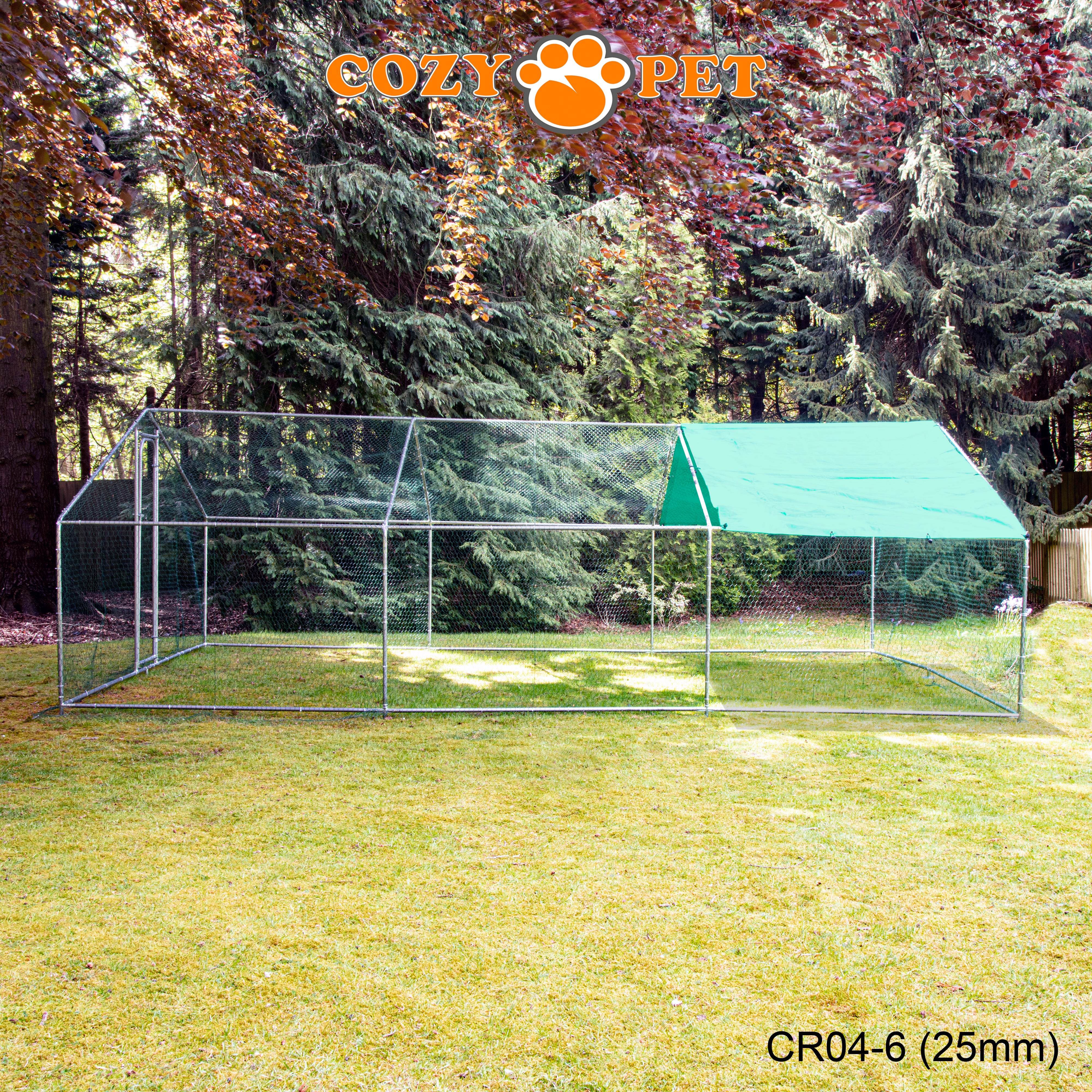 Chicken Run By Cozy Pet 4m X 6m 25mm Galvanised Steel Frame - CR04-6 (25mm)