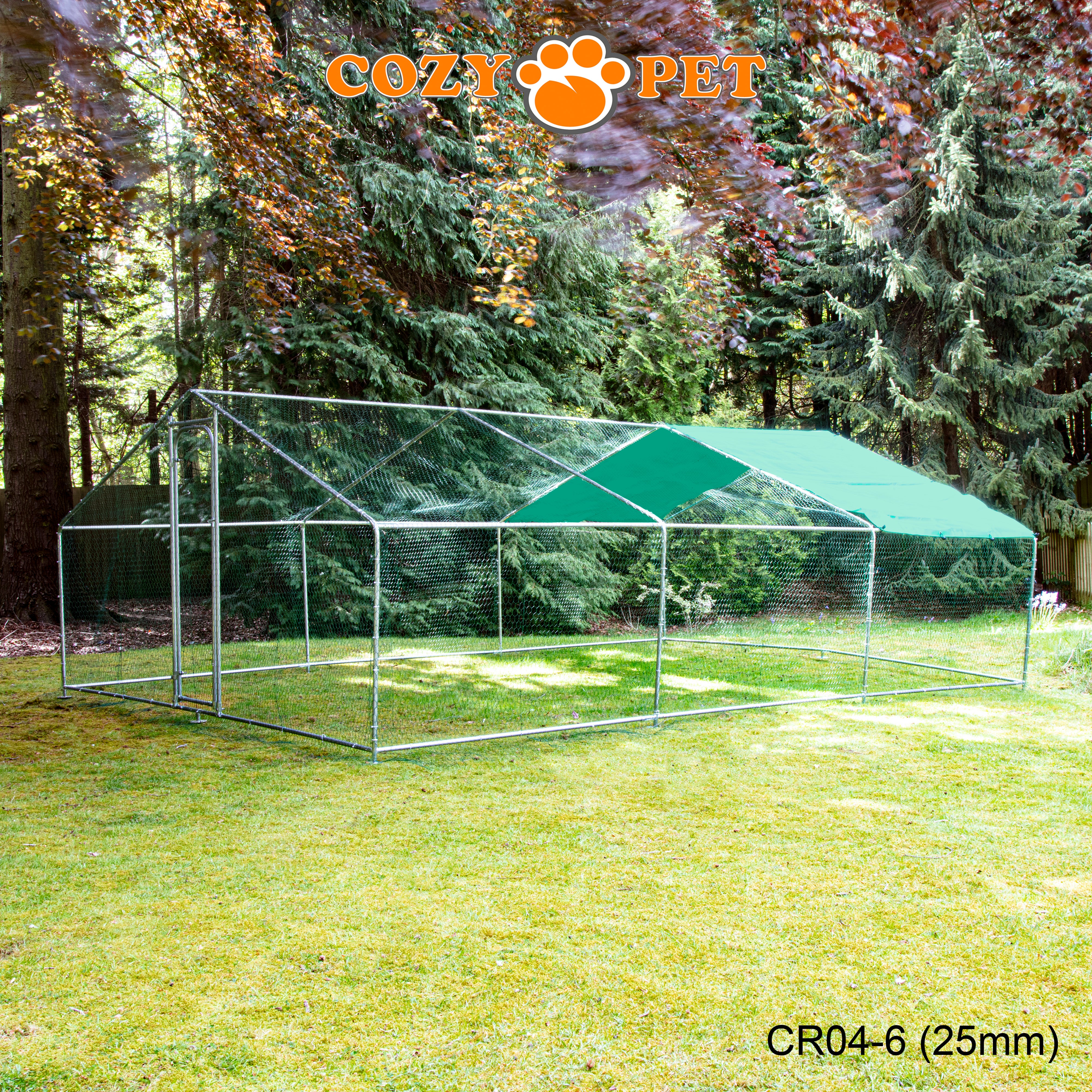 Chicken Run By Cozy Pet 4m X 6m 25mm Galvanised Steel Frame - CR04-6 (25mm)