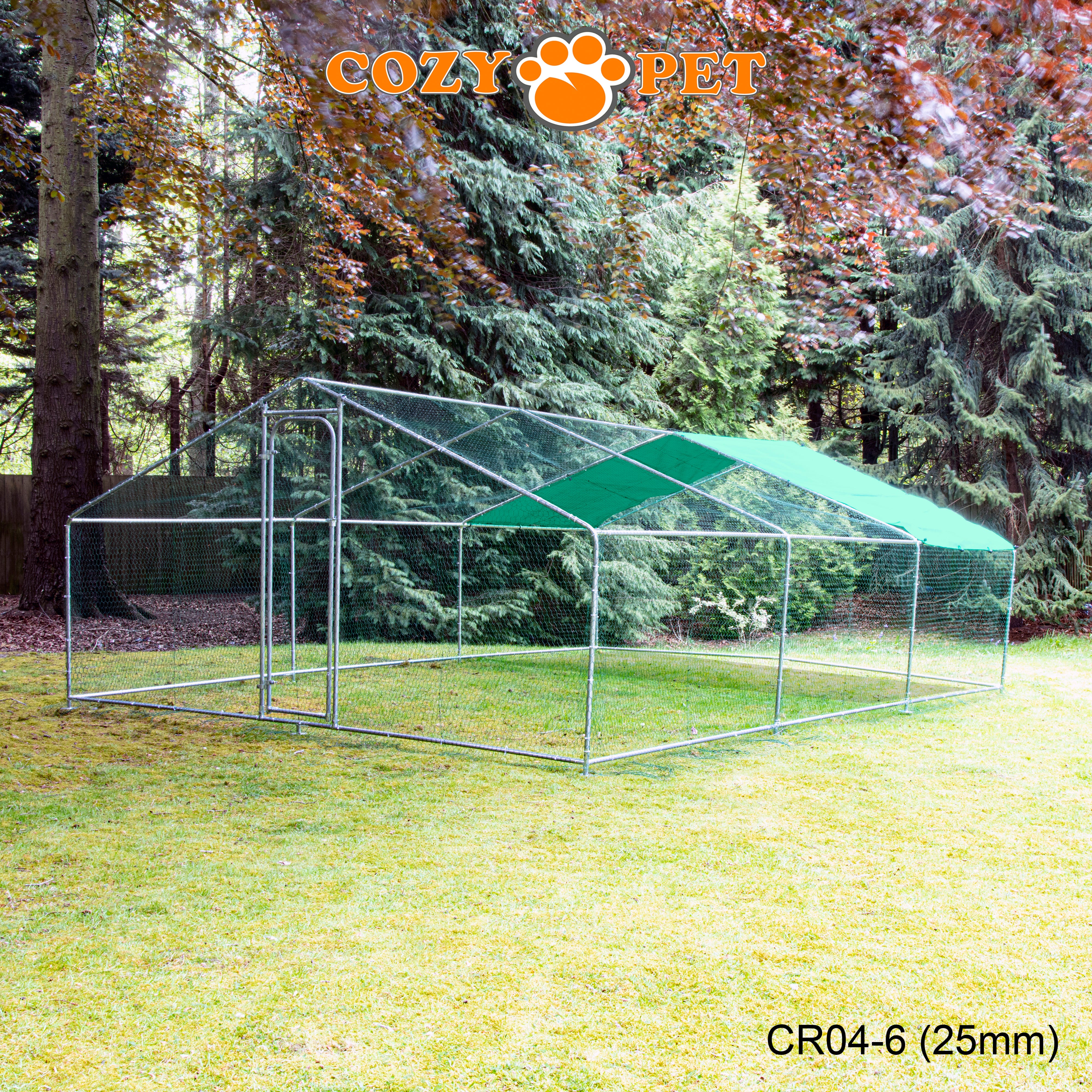 Chicken Run By Cozy Pet 4m X 6m 25mm Galvanised Steel Frame - CR04-6 (25mm)