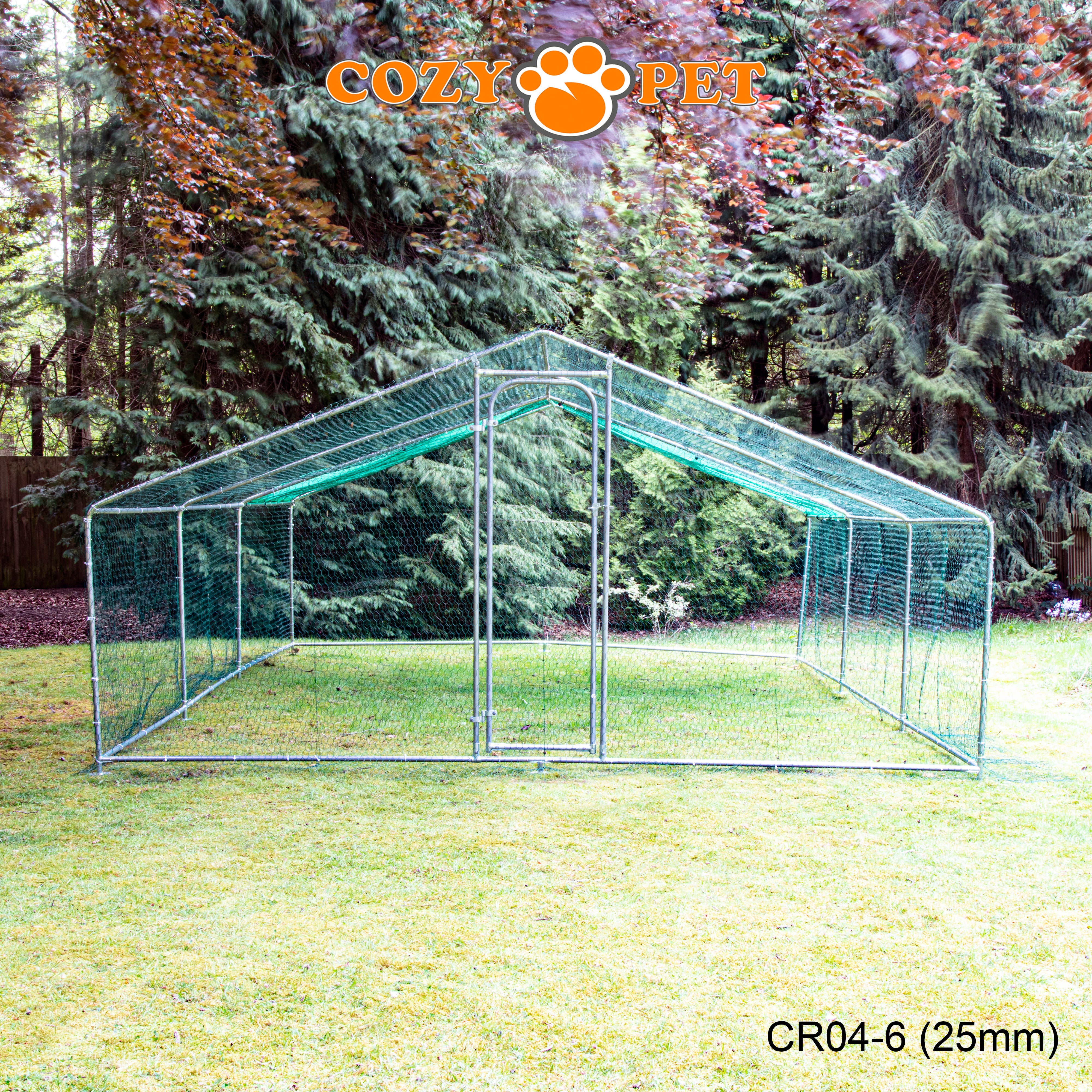 Chicken Run By Cozy Pet 4m X 6m 25mm Galvanised Steel Frame - CR04-6 (25mm)