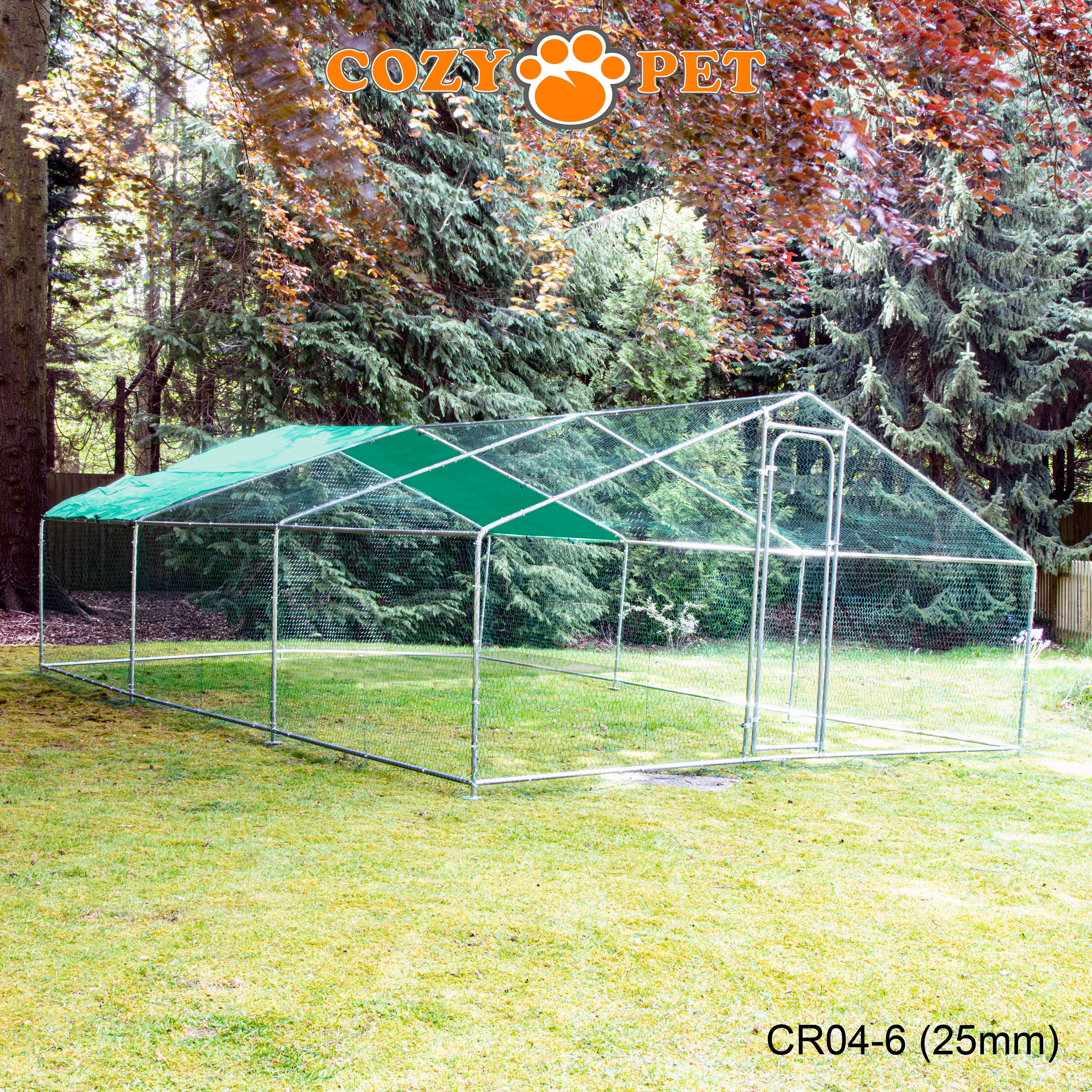 Chicken Run By Cozy Pet 4m X 6m 25mm Galvanised Steel Frame - CR04-6 (25mm)