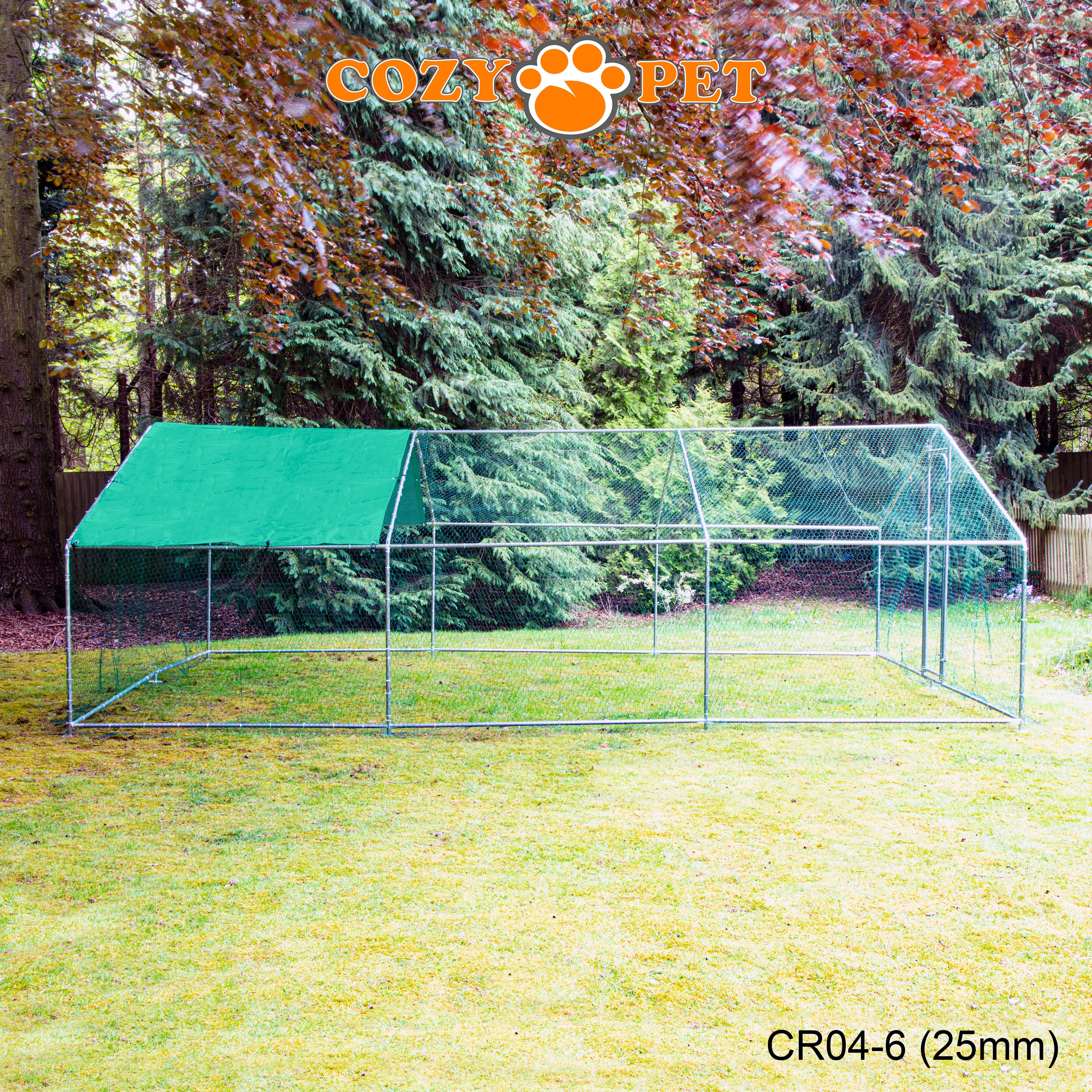 Chicken Run By Cozy Pet 4m X 6m 25mm Galvanised Steel Frame - CR04-6 (25mm)