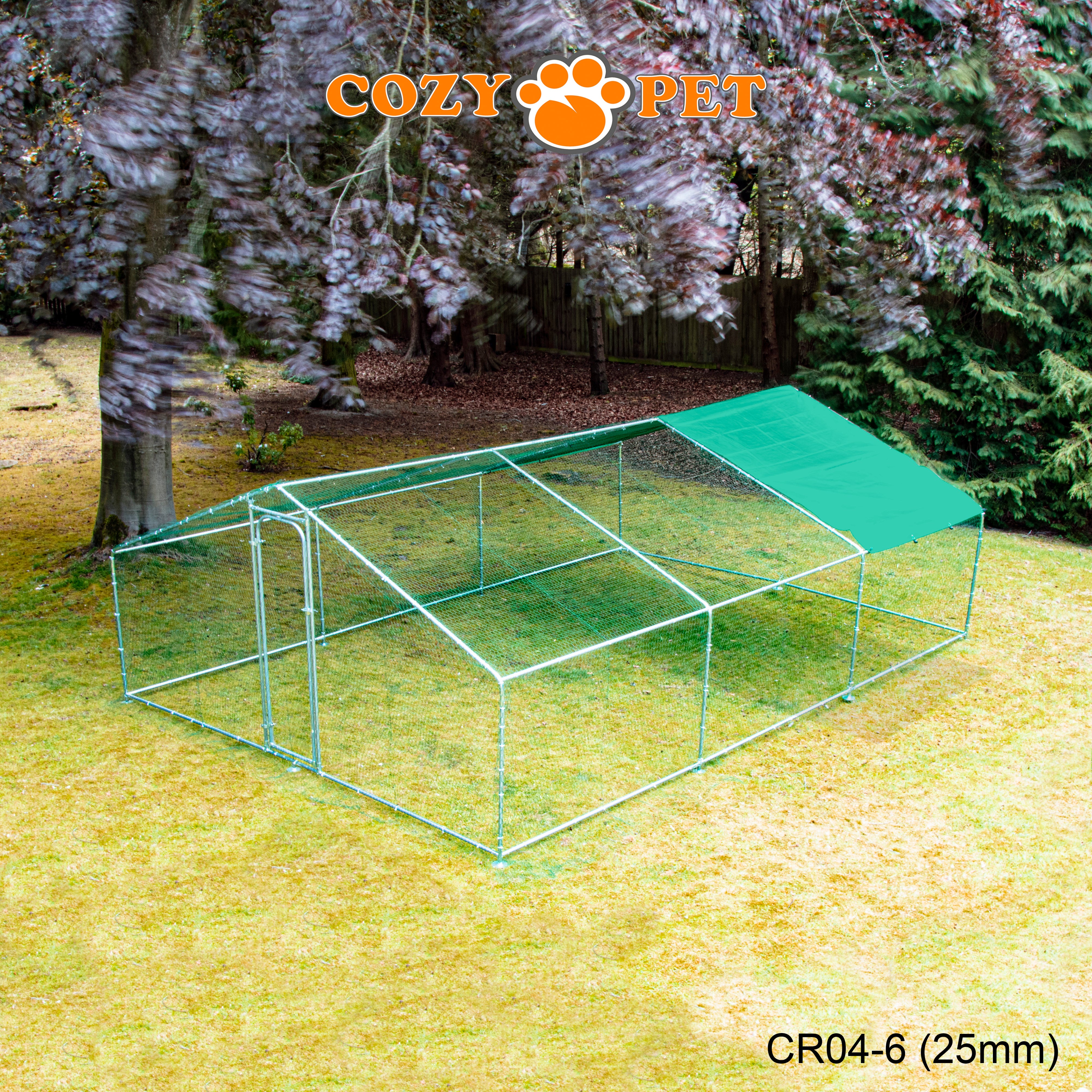 Chicken Run By Cozy Pet 4m X 6m 25mm Galvanised Steel Frame - CR04-6 (25mm)
