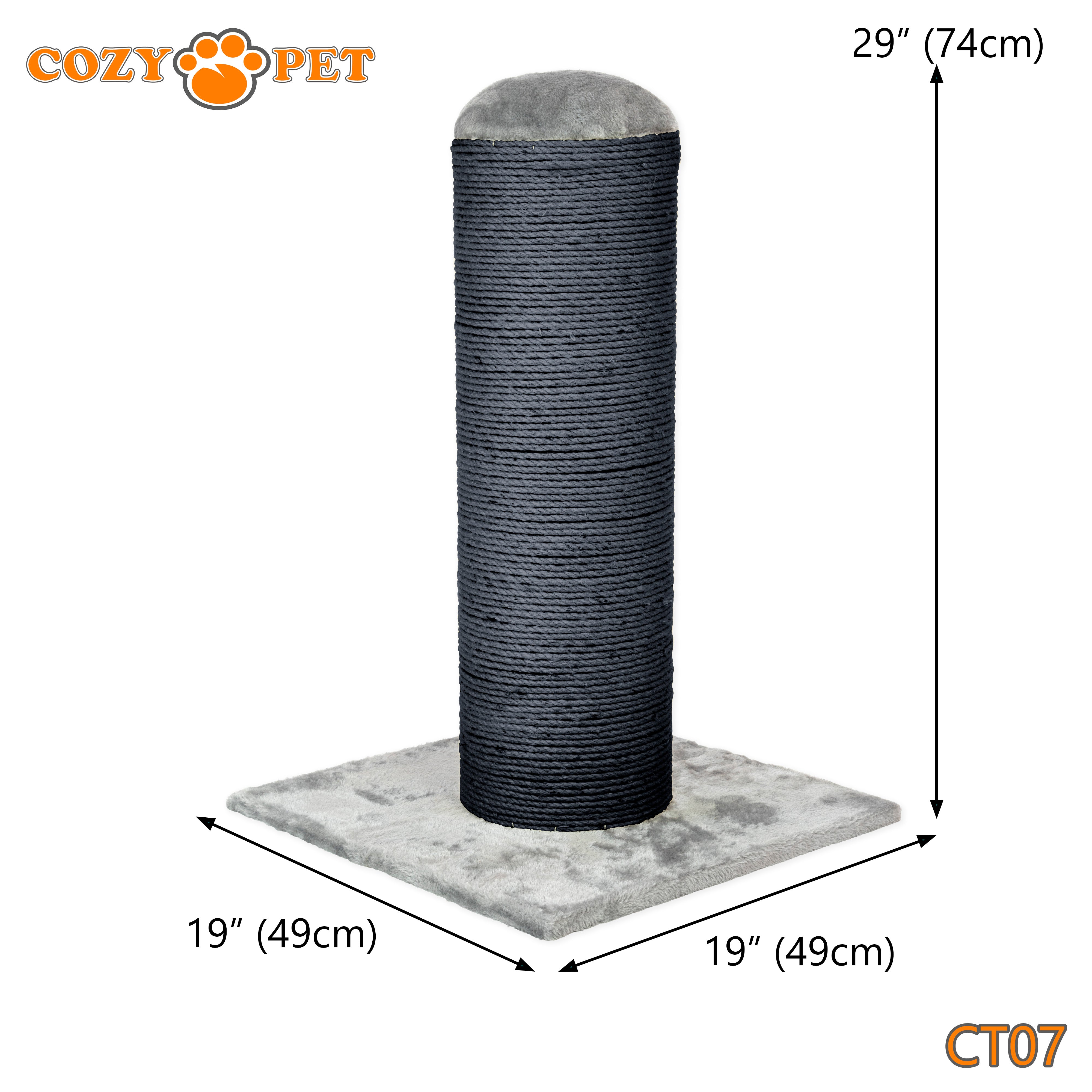 Cat Scratcher by Cozy Pet Deluxe Cat Tree in Grey with Charcole Sisal - CT07-Charcole