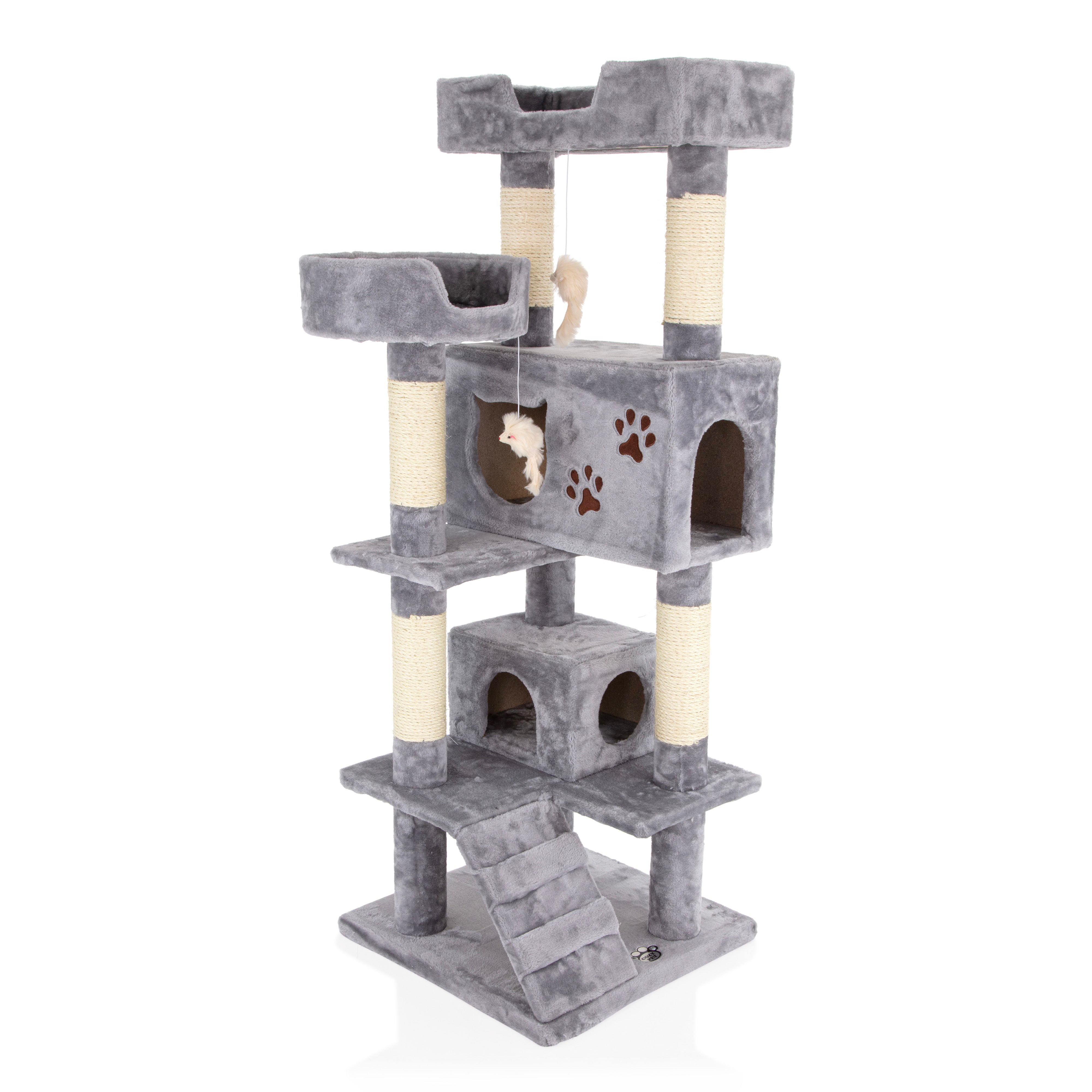 Cat Tree Heavy Duty for Large Cats by Cozy Pet for Multiple Cats Big Cats Scratching Post Strong Climbing Frame Heavy and Stable Extra Thick Scratching Posts | CT22-Light Grey