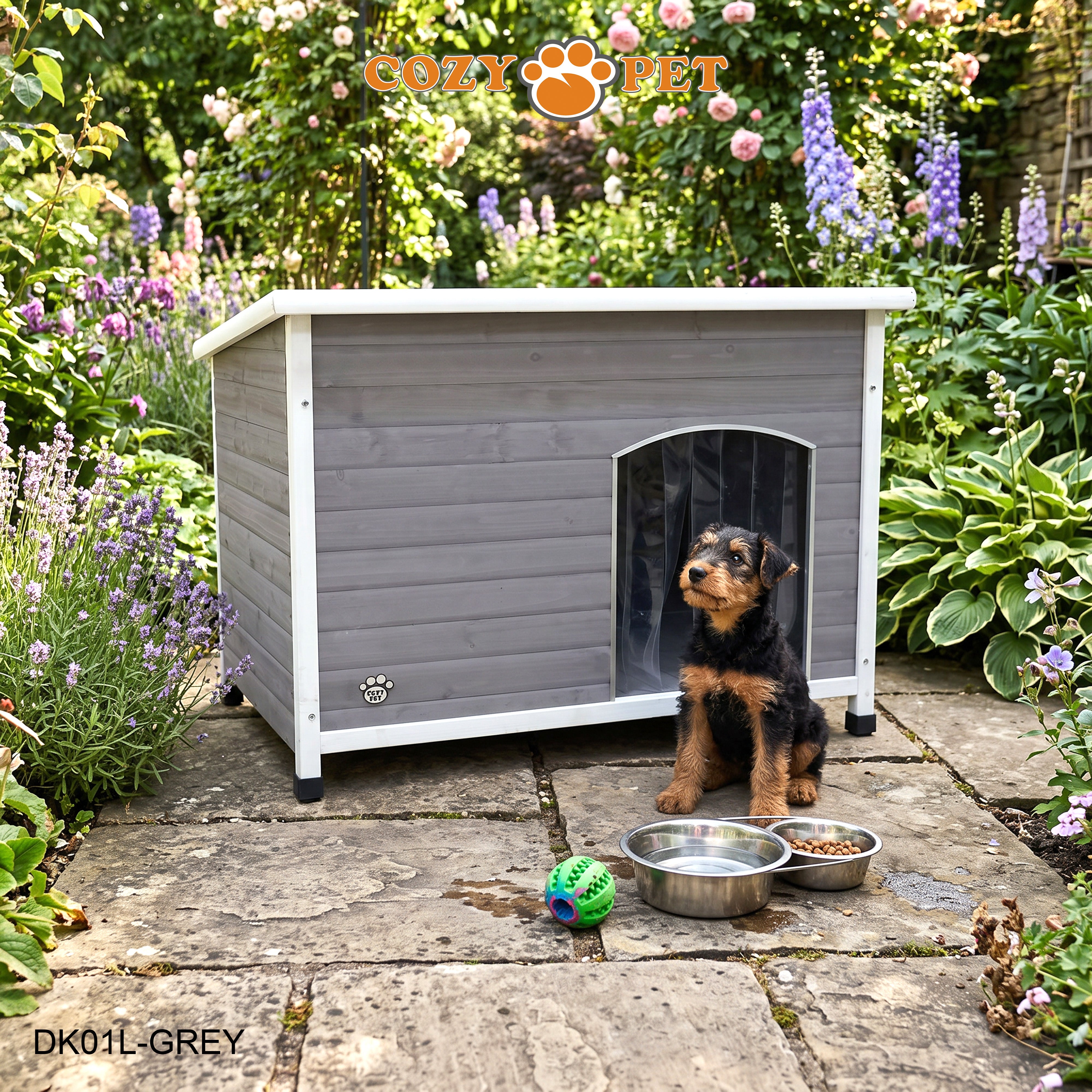 Cozy Pet Insulated Dog Kennel Grey - Size: Large - Model DK01L-GREY