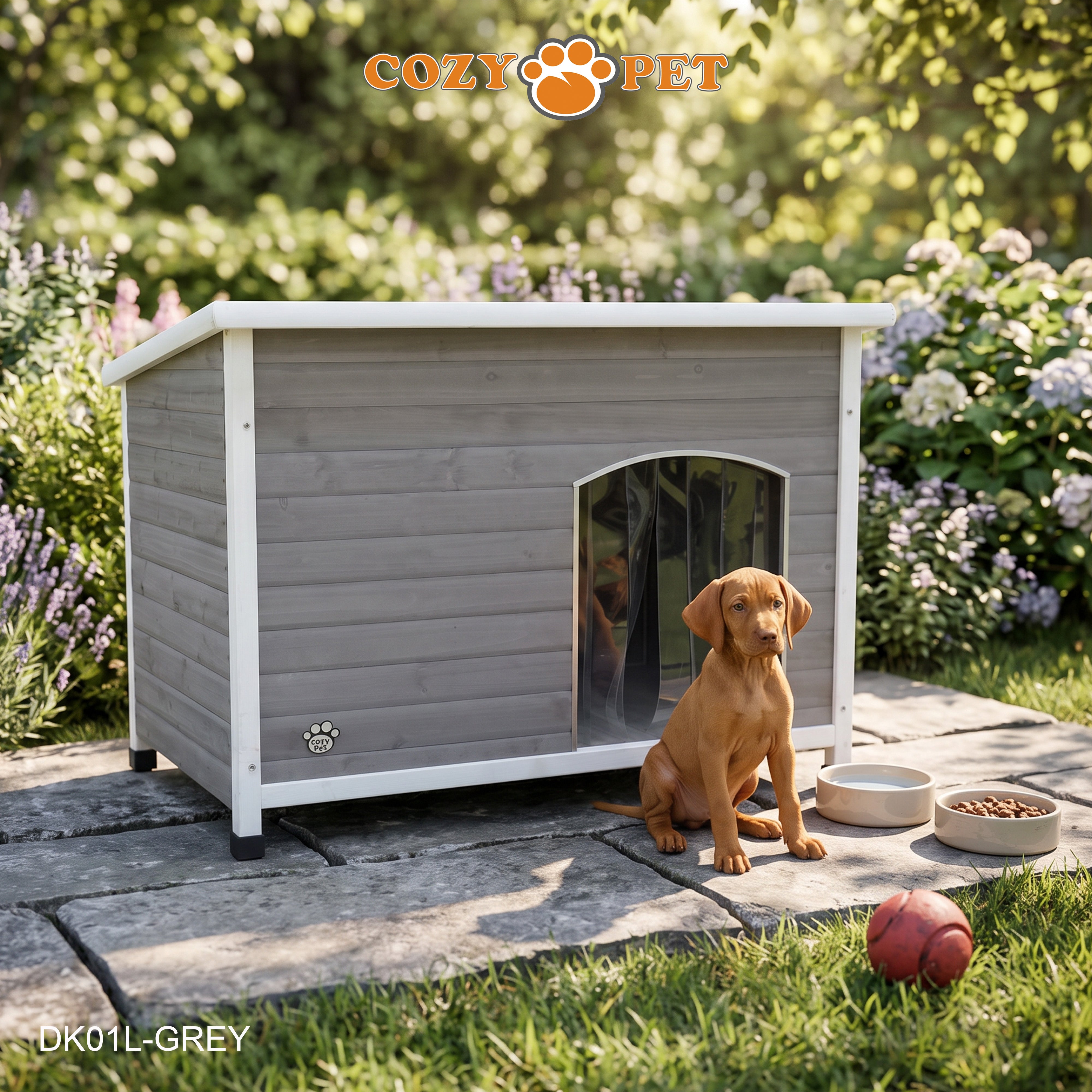 Cozy Pet Insulated Dog Kennel Grey - Size: Large - Model DK01L-GREY