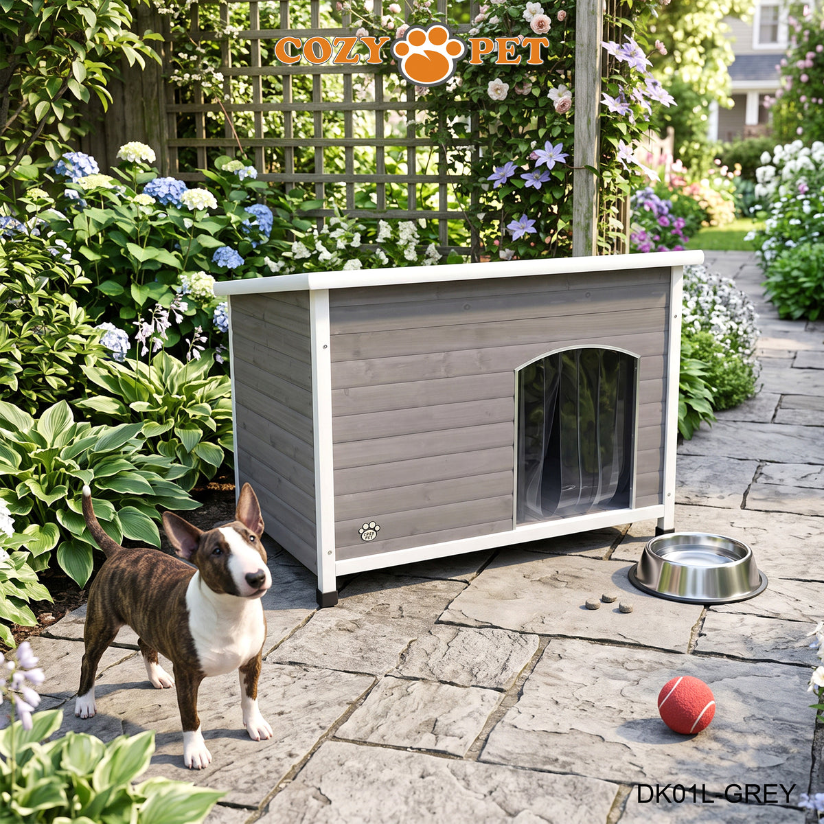 Cozy Pet Insulated Dog Kennel Grey - Size: Large - Model DK01L-GREY