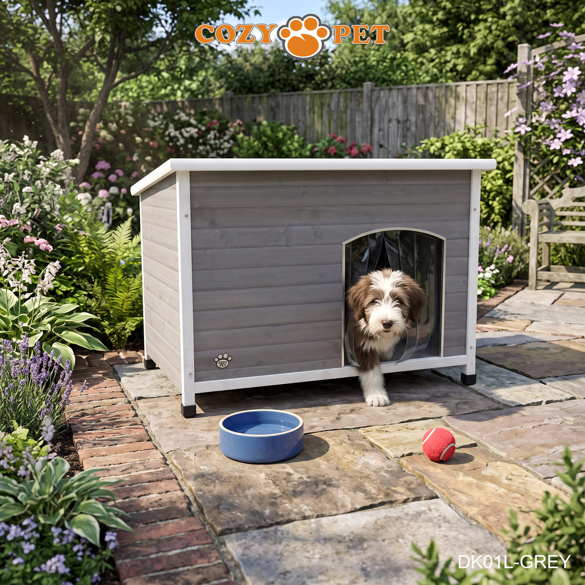 Cozy Pet Insulated Dog Kennel Grey - Size: Large - Model DK01L-GREY