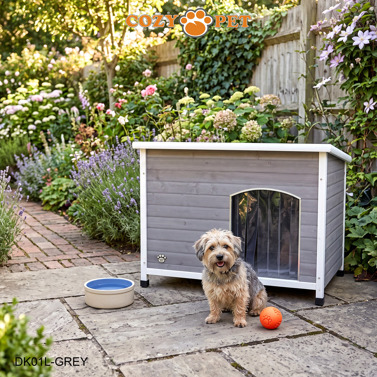 Cozy Pet Insulated Dog Kennel Grey - Size: Large - Model DK01L-GREY