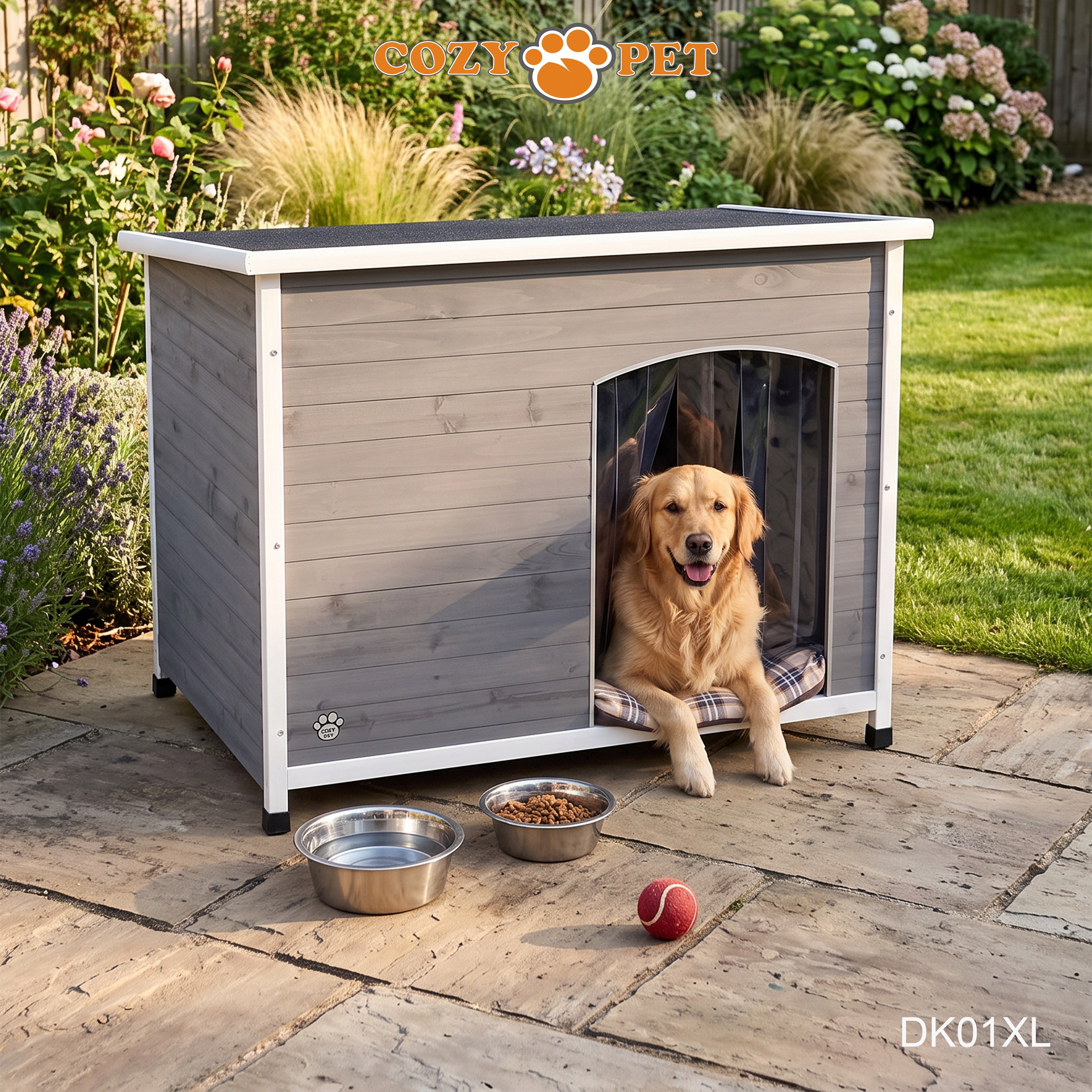Dog Kennel Grey Insulated by Cozy Pet - Size: Extra Large - Model DK01XL-GREY