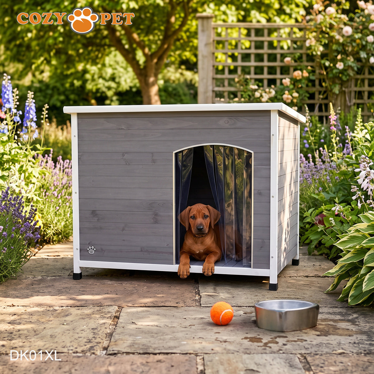 Dog Kennel Grey Insulated by Cozy Pet - Size: Extra Large - Model DK01XL-GREY