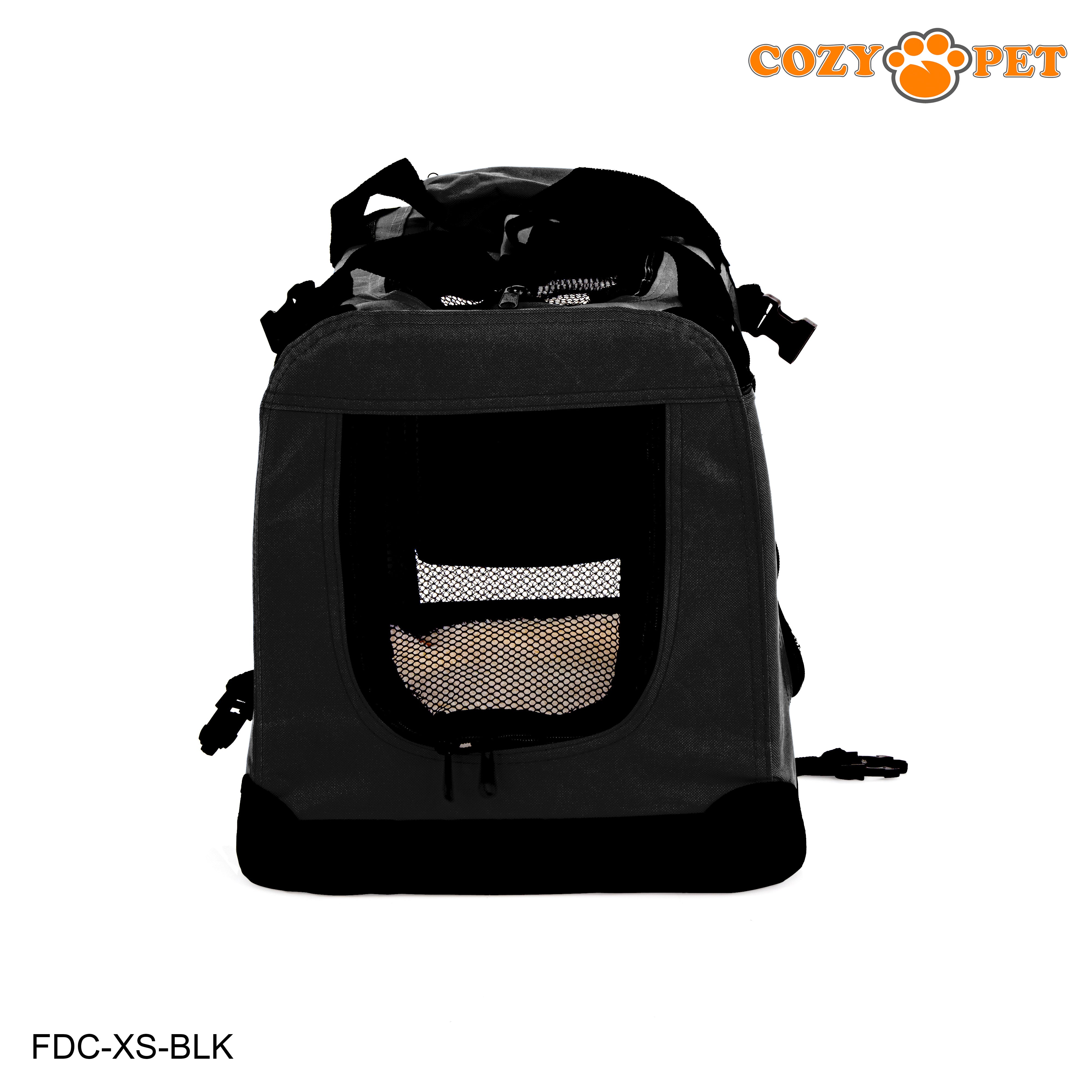 Fabric Dog Crate 50cm Black by Cozy Pet Puppy Carrier Cat Travel Cage Rabbit Model: FDC-XS-BLK