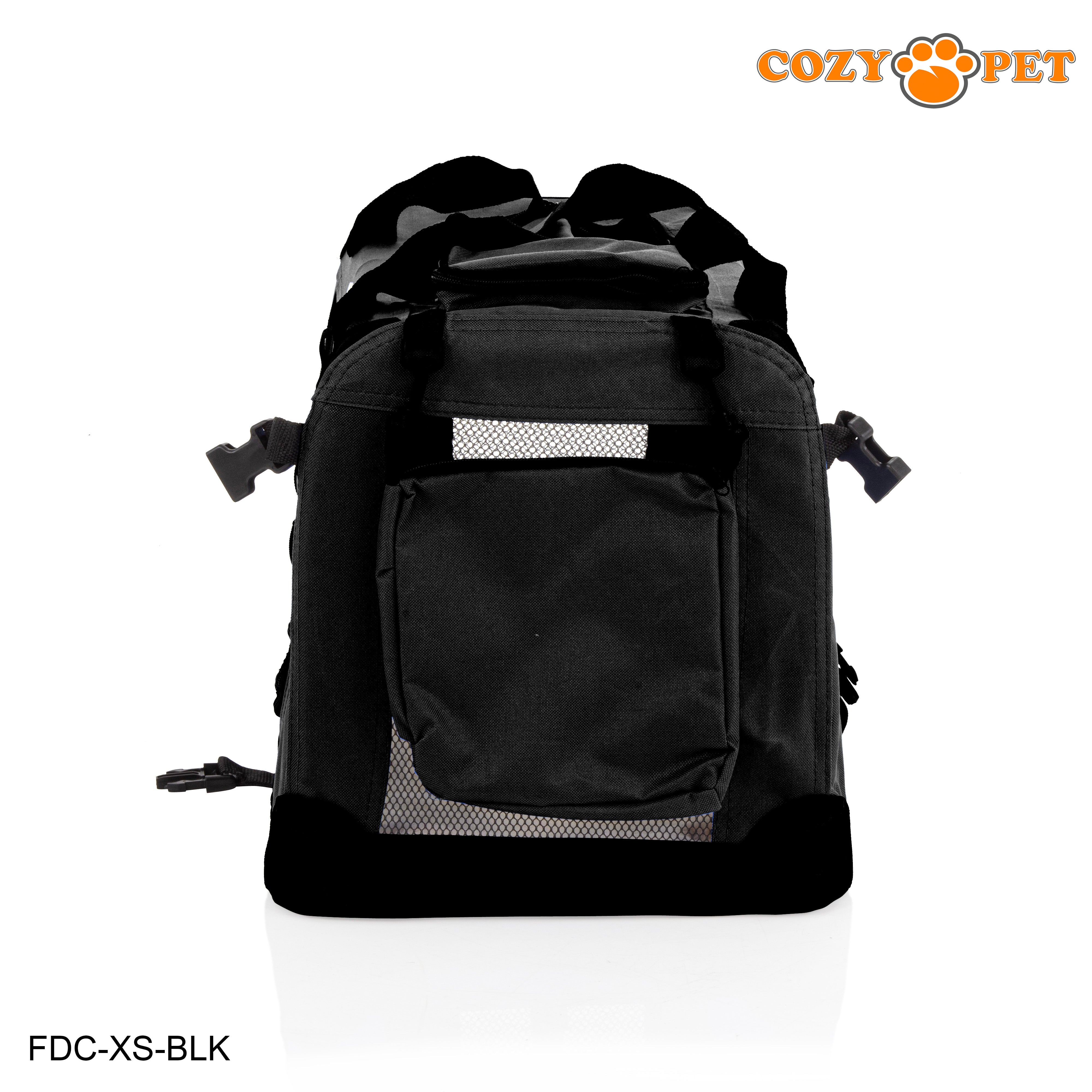 Fabric Dog Crate 50cm Black by Cozy Pet Puppy Carrier Cat Travel Cage Rabbit Model: FDC-XS-BLK