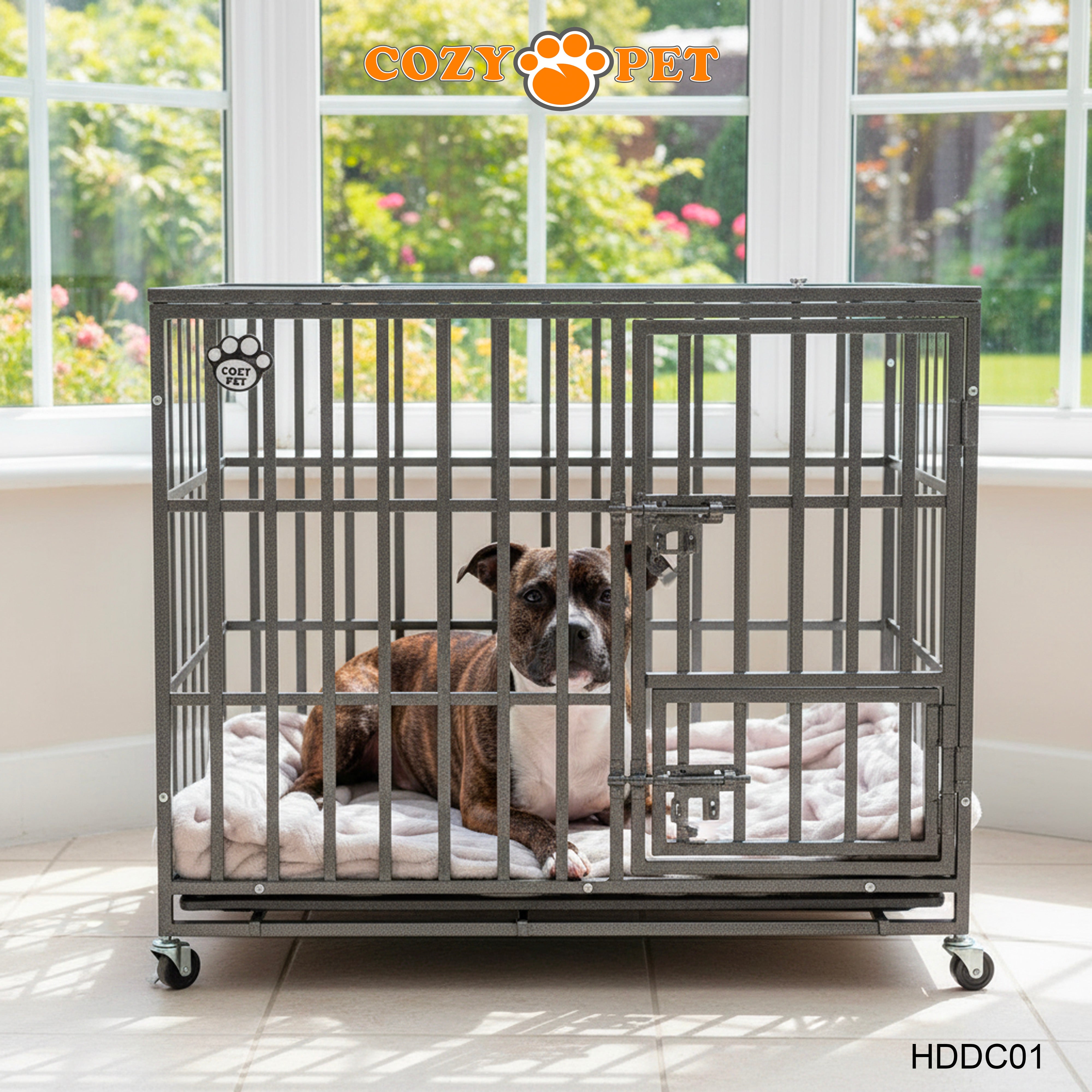 Cozy Pet Heavy Duty Dog Crate 36" M Steel Dog Cage Vet Groomers Commercial Use Kennel HDDC01