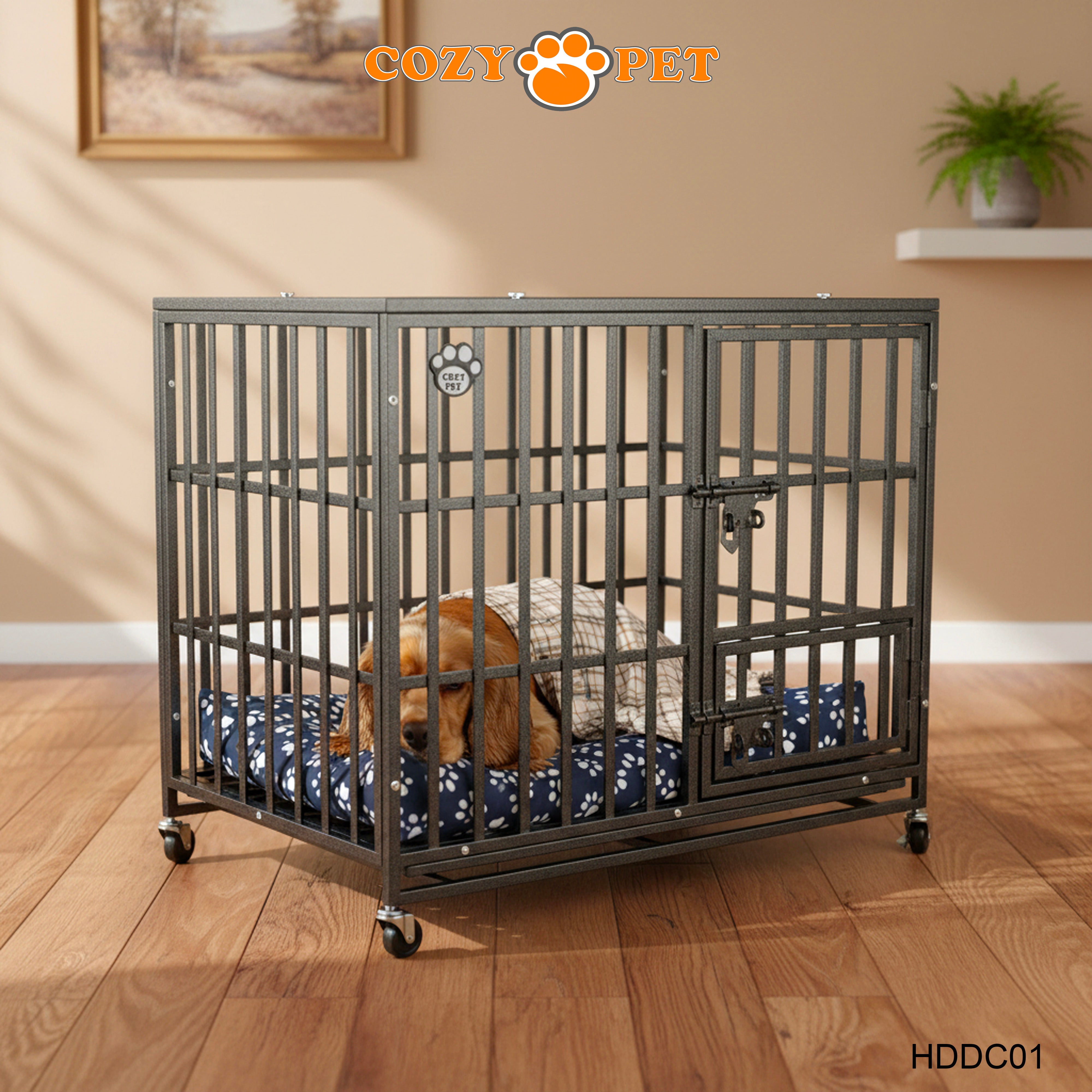 Cozy Pet Heavy Duty Dog Crate 36" M Steel Dog Cage Vet Groomers Commercial Use Kennel HDDC01