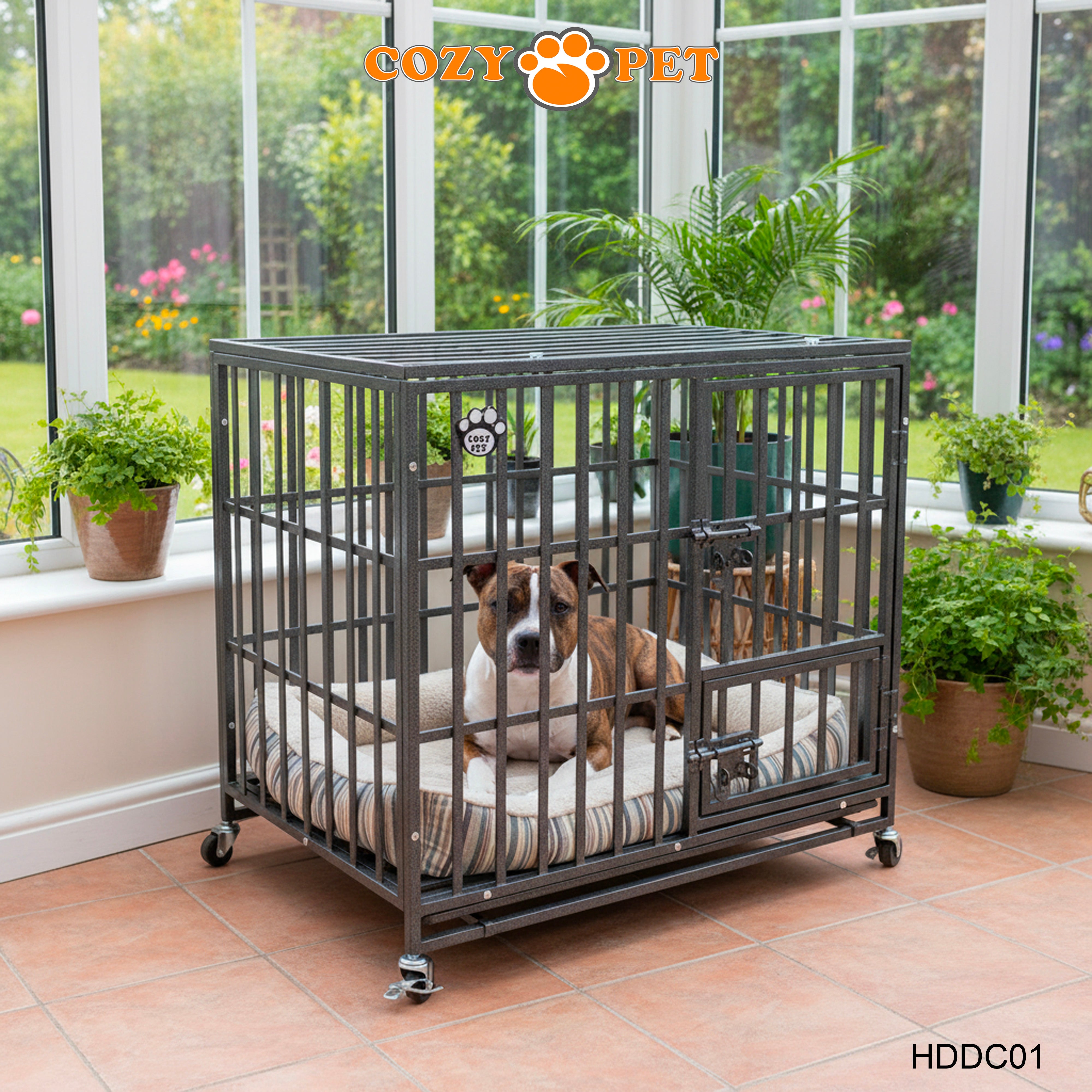 Cozy Pet Heavy Duty Dog Crate 36" M Steel Dog Cage Vet Groomers Commercial Use Kennel HDDC01