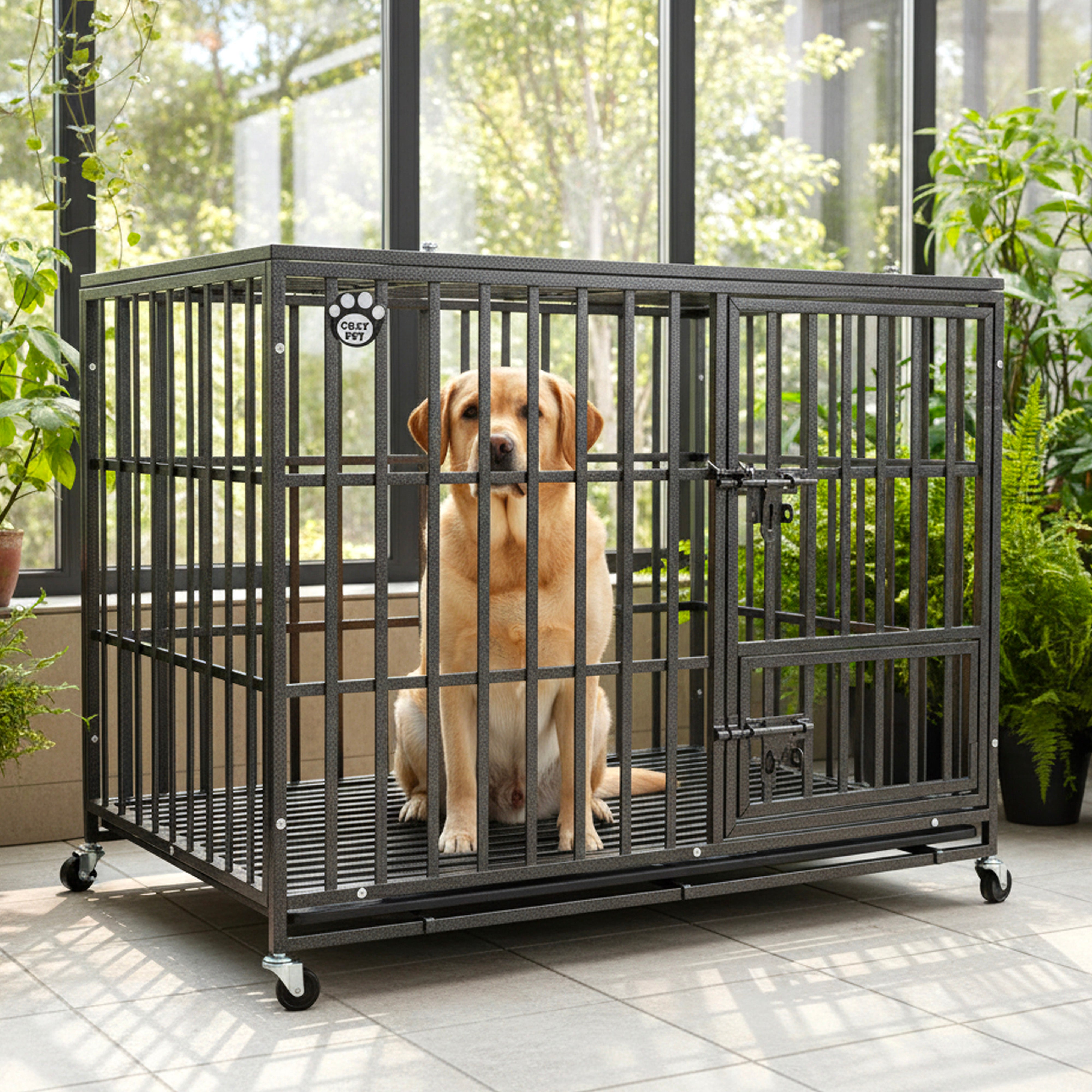 Cozy Pet Heavy Duty Dog Crate 42" L Steel Dog Cage Vet Groomers Commercial Use Kennel HDDC02