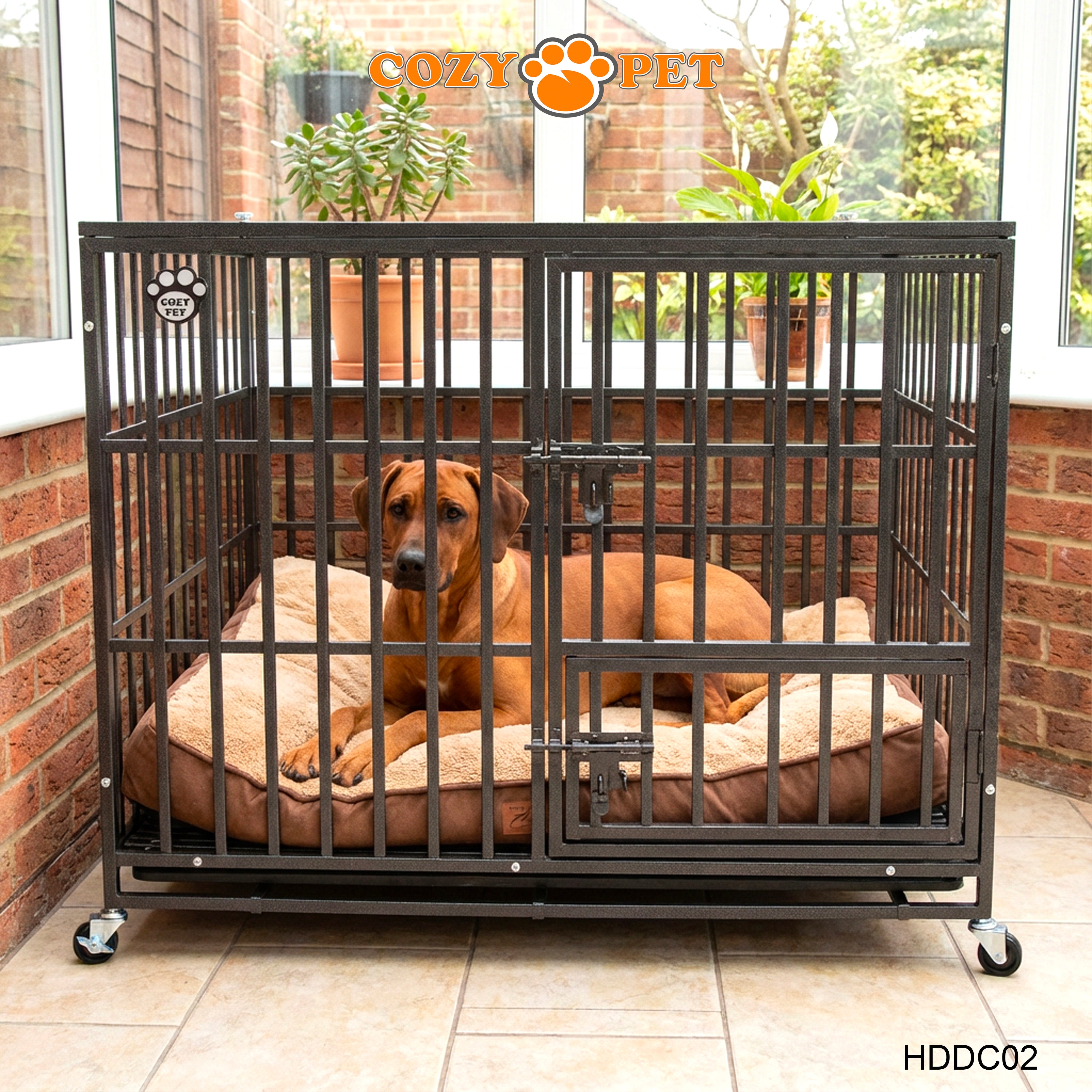 Cozy Pet Heavy Duty Dog Crate 42" L Steel Dog Cage Vet Groomers Commercial Use Kennel HDDC02
