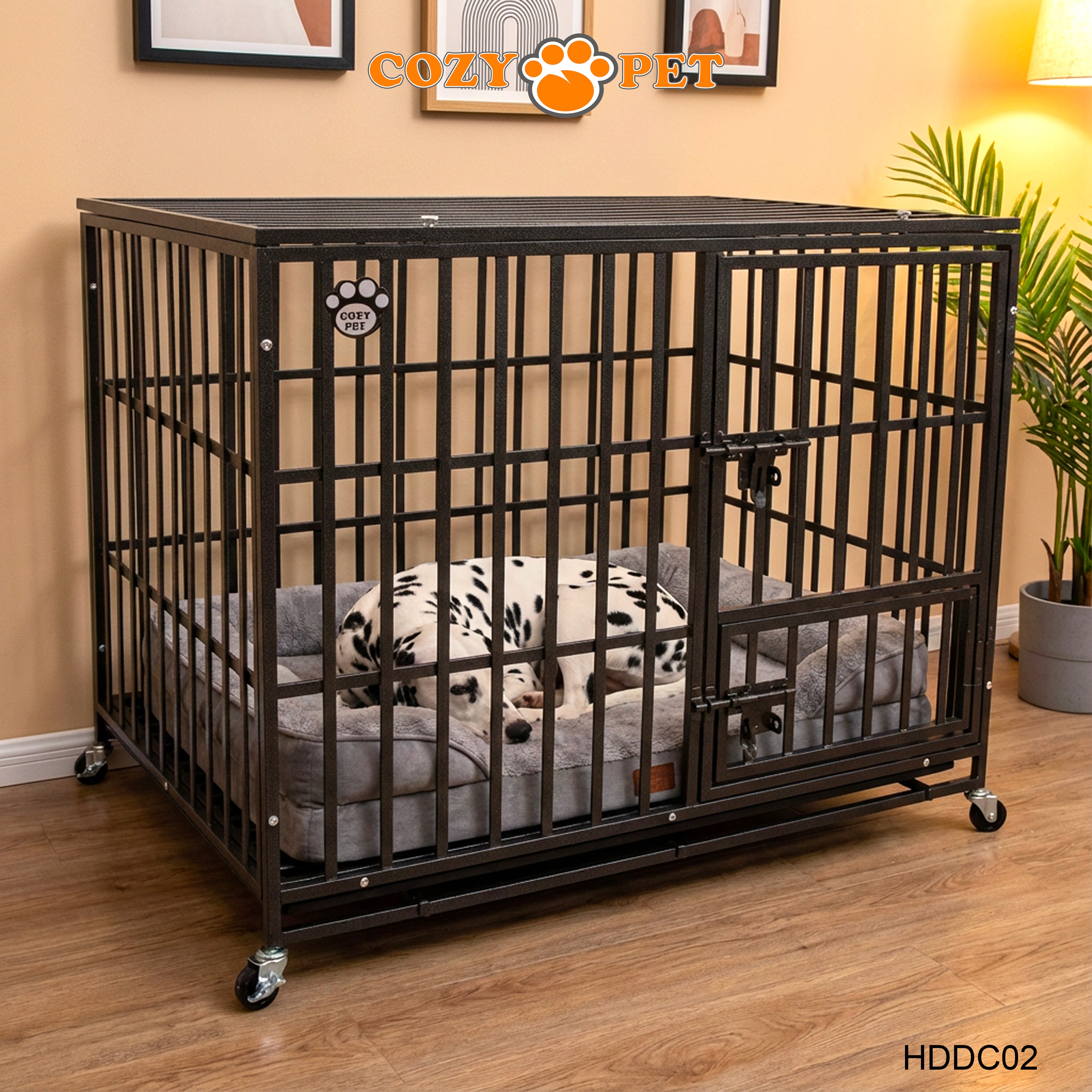 Cozy Pet Heavy Duty Dog Crate 42" L Steel Dog Cage Vet Groomers Commercial Use Kennel HDDC02