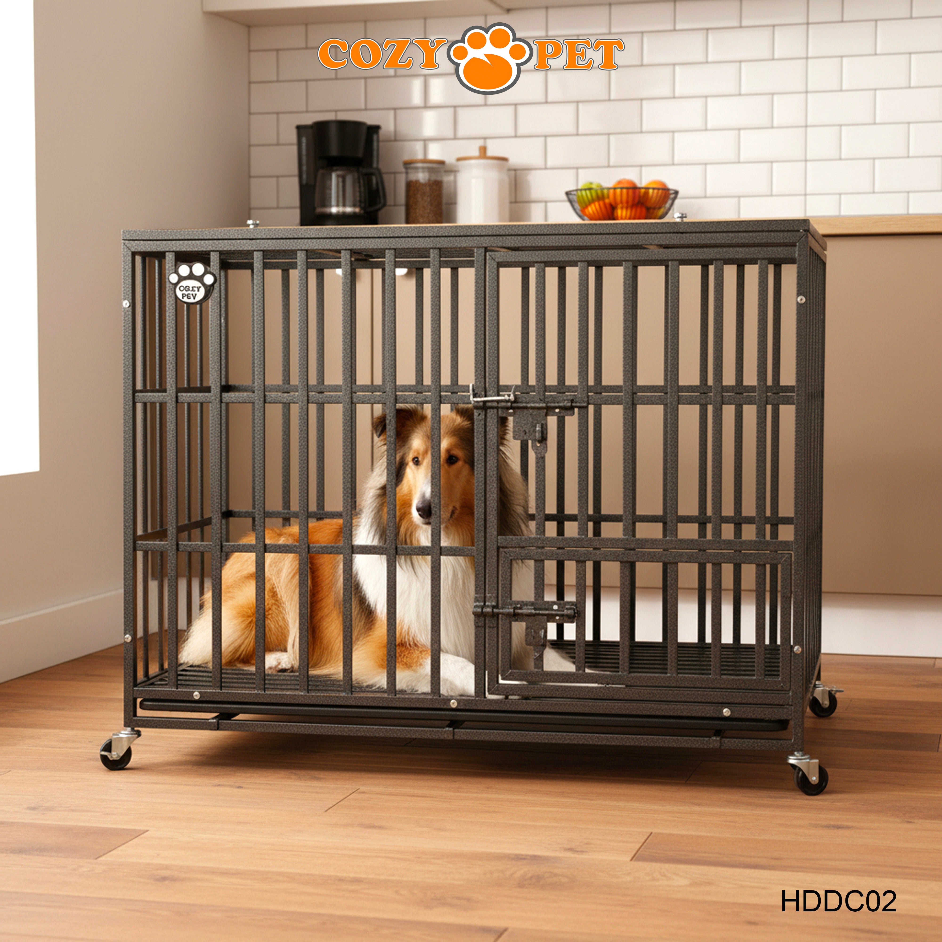 Cozy Pet Heavy Duty Dog Crate 42" L Steel Dog Cage Vet Groomers Commercial Use Kennel HDDC02