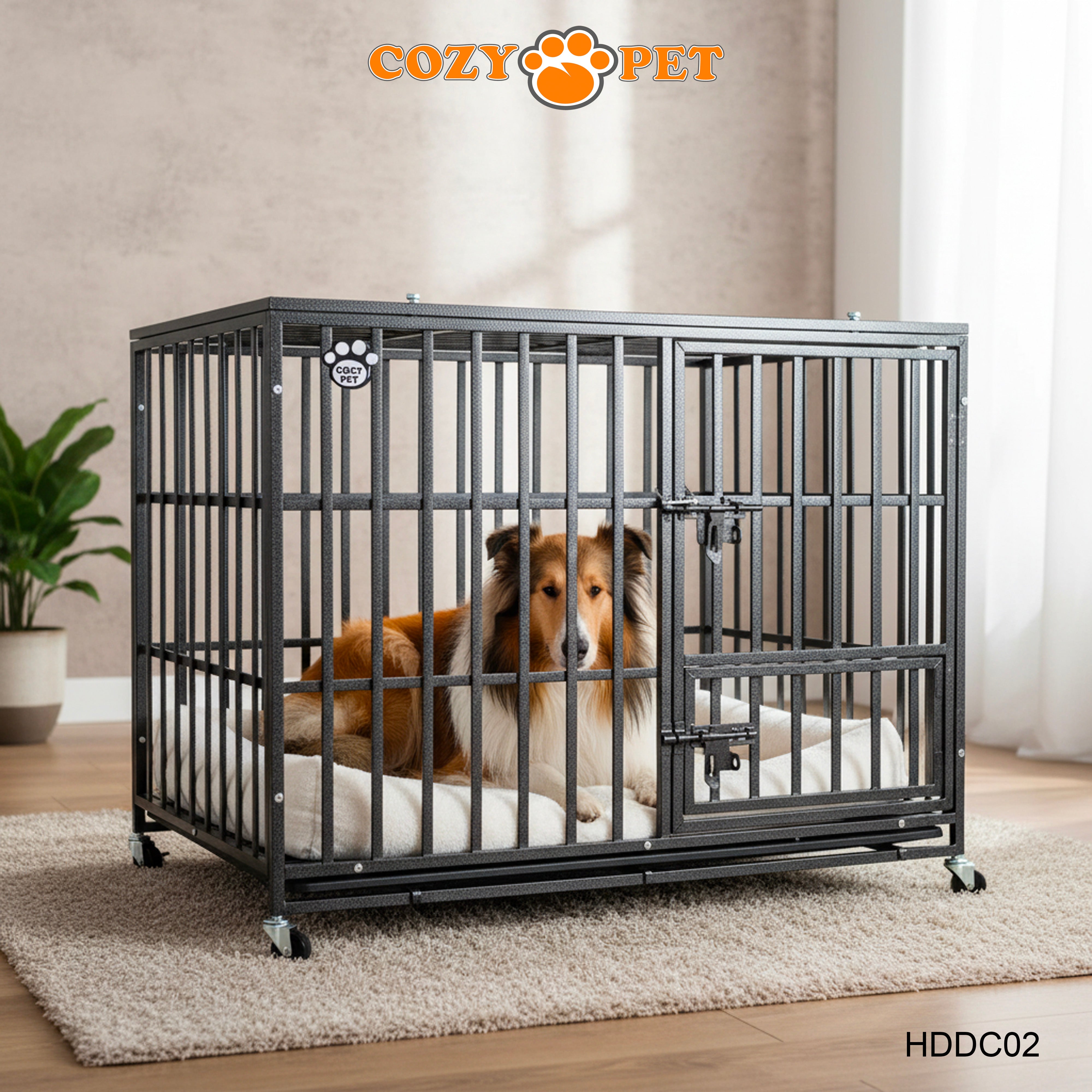 Cozy Pet Heavy Duty Dog Crate 42" L Steel Dog Cage Vet Groomers Commercial Use Kennel HDDC02