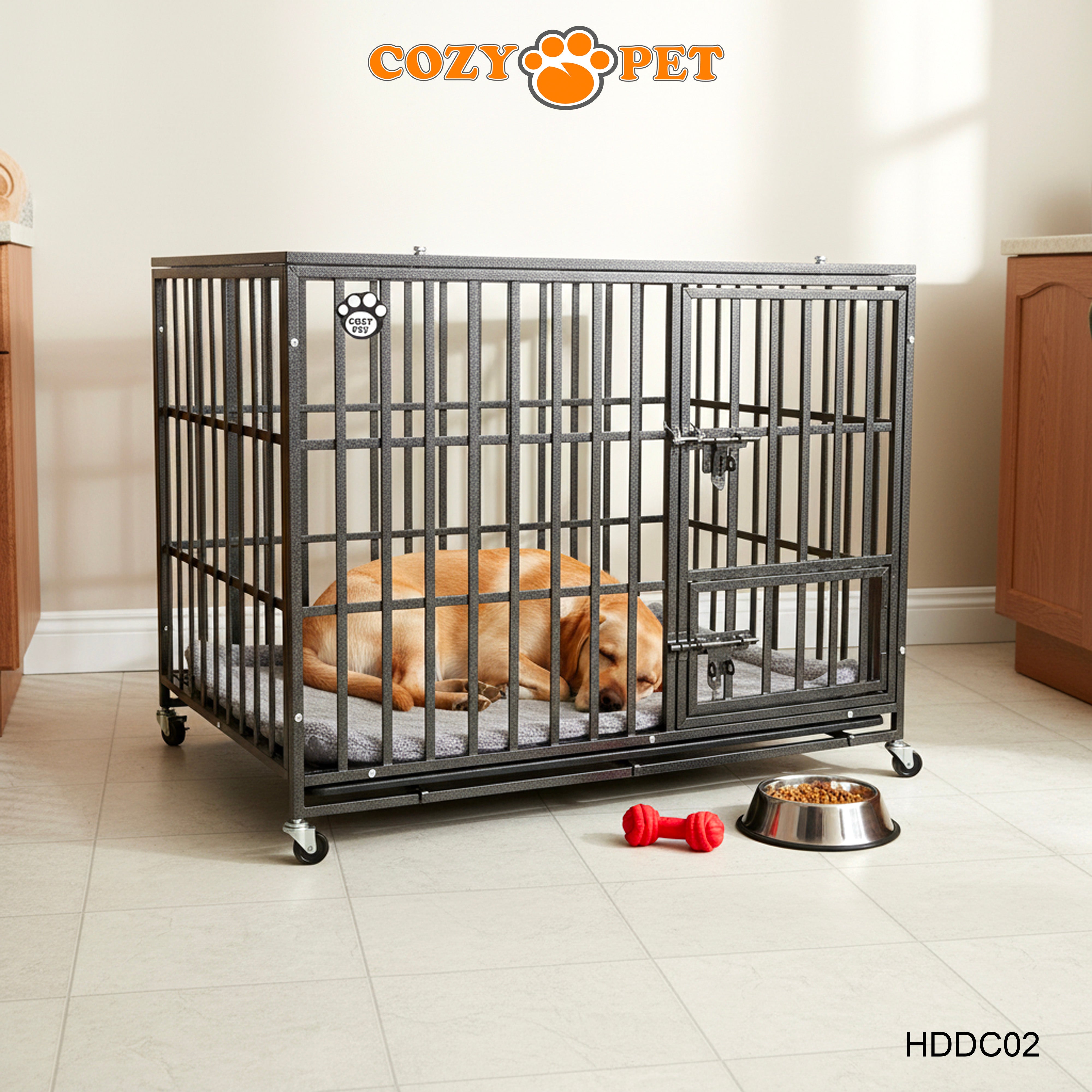Cozy Pet Heavy Duty Dog Crate 42" L Steel Dog Cage Vet Groomers Commercial Use Kennel HDDC02