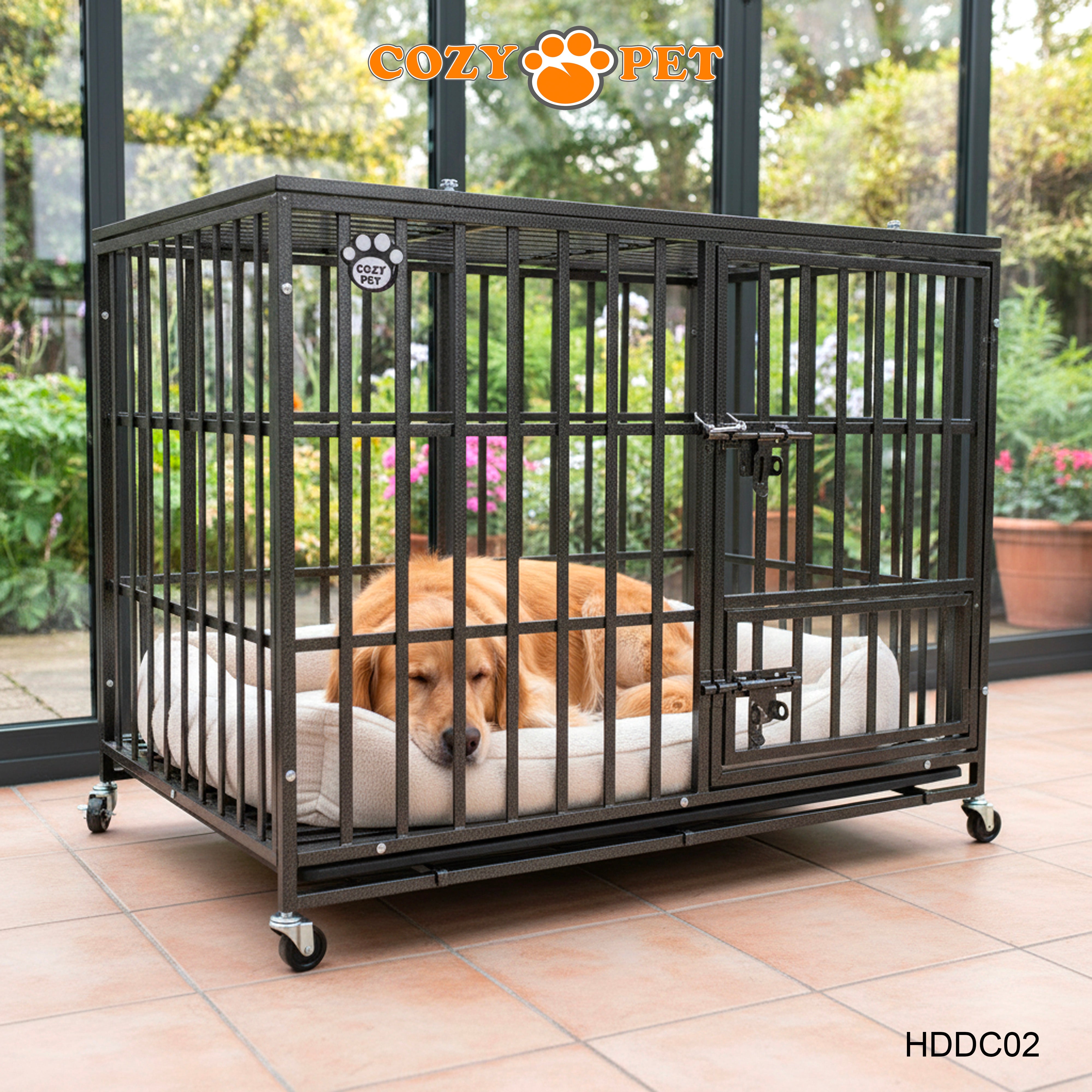 Cozy Pet Heavy Duty Dog Crate 42" L Steel Dog Cage Vet Groomers Commercial Use Kennel HDDC02