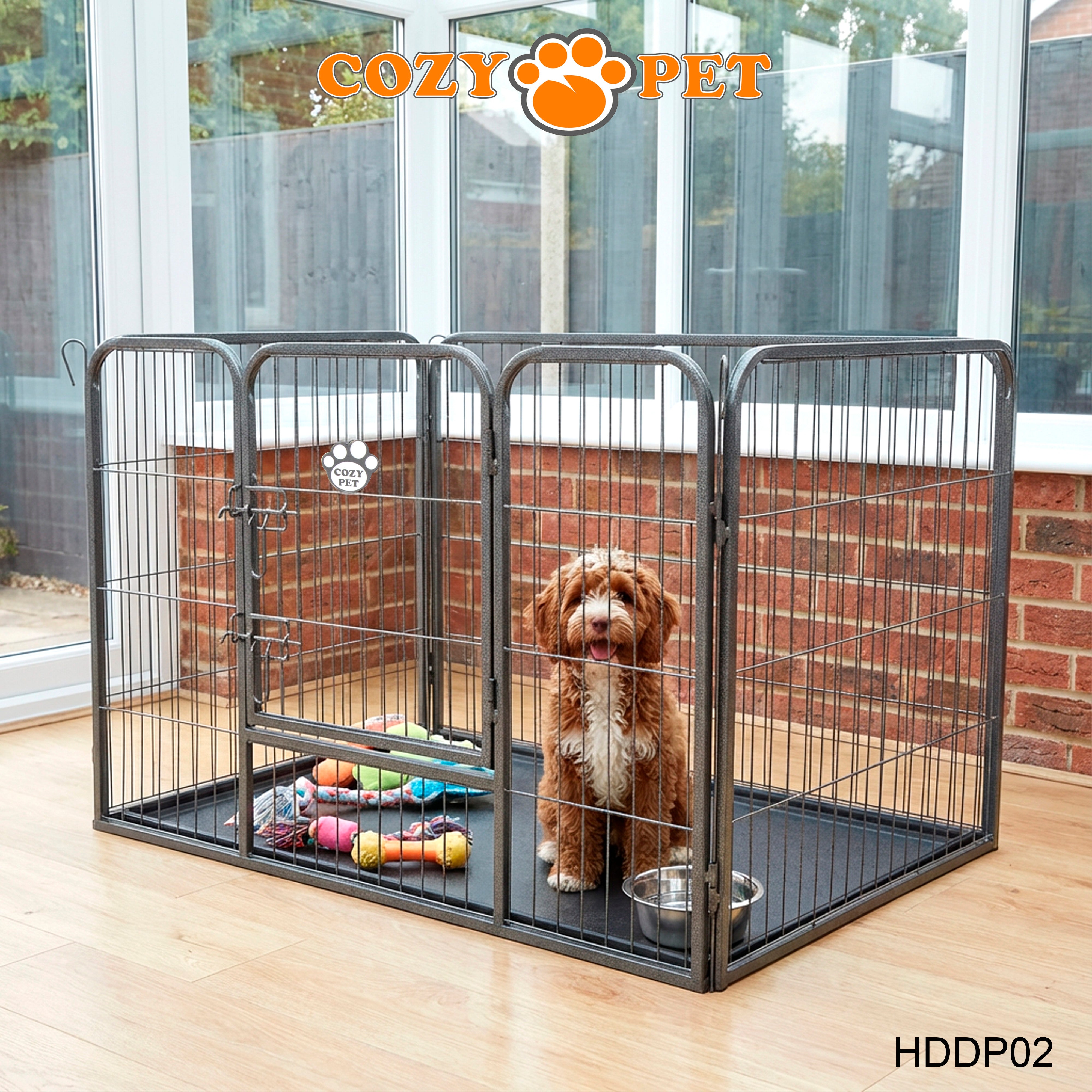 Cozy Pet Heavy Duty Playpen with ABS Tray 70cm Tall Puppy Playpen Dog Crate Model HDDP02