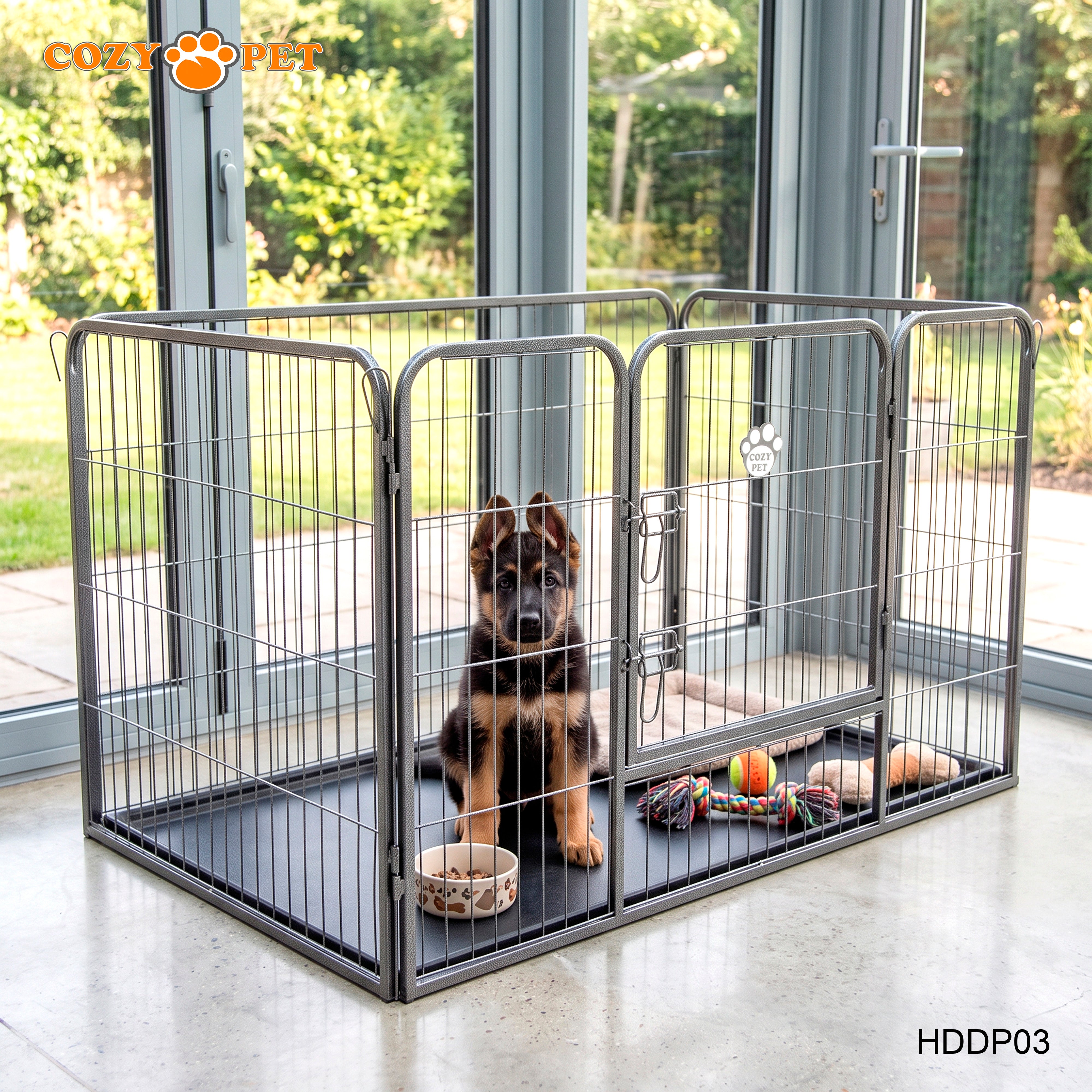 Cozy Pet Heavy Duty Playpen with ABS Tray 75.5cm Tall Puppy Playpen Dog Crate Model HDDP03