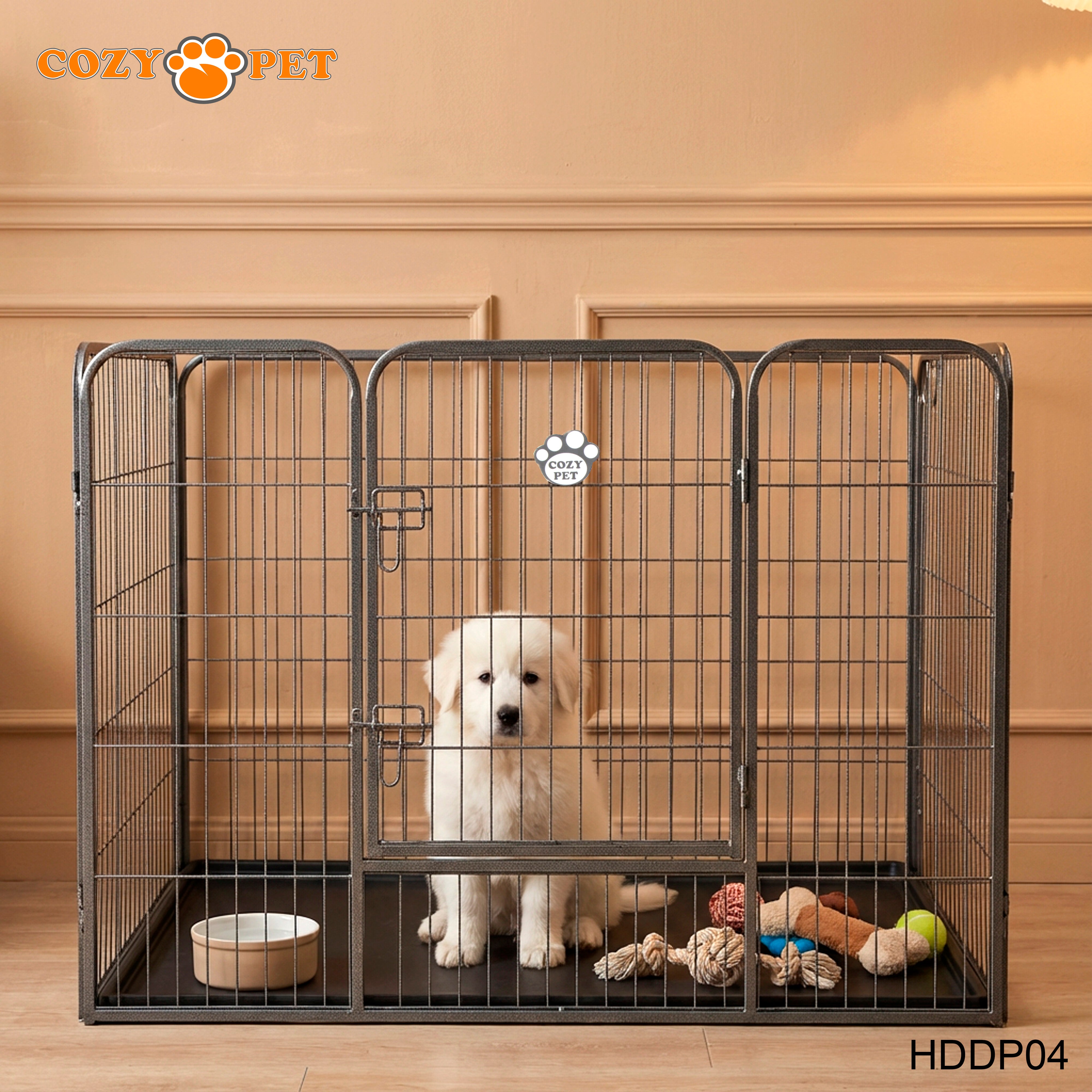 Cozy Pet Heavy Duty Playpen with ABS Tray H 90.5cm Puppy Playpen Dog Crate Model HDDP04