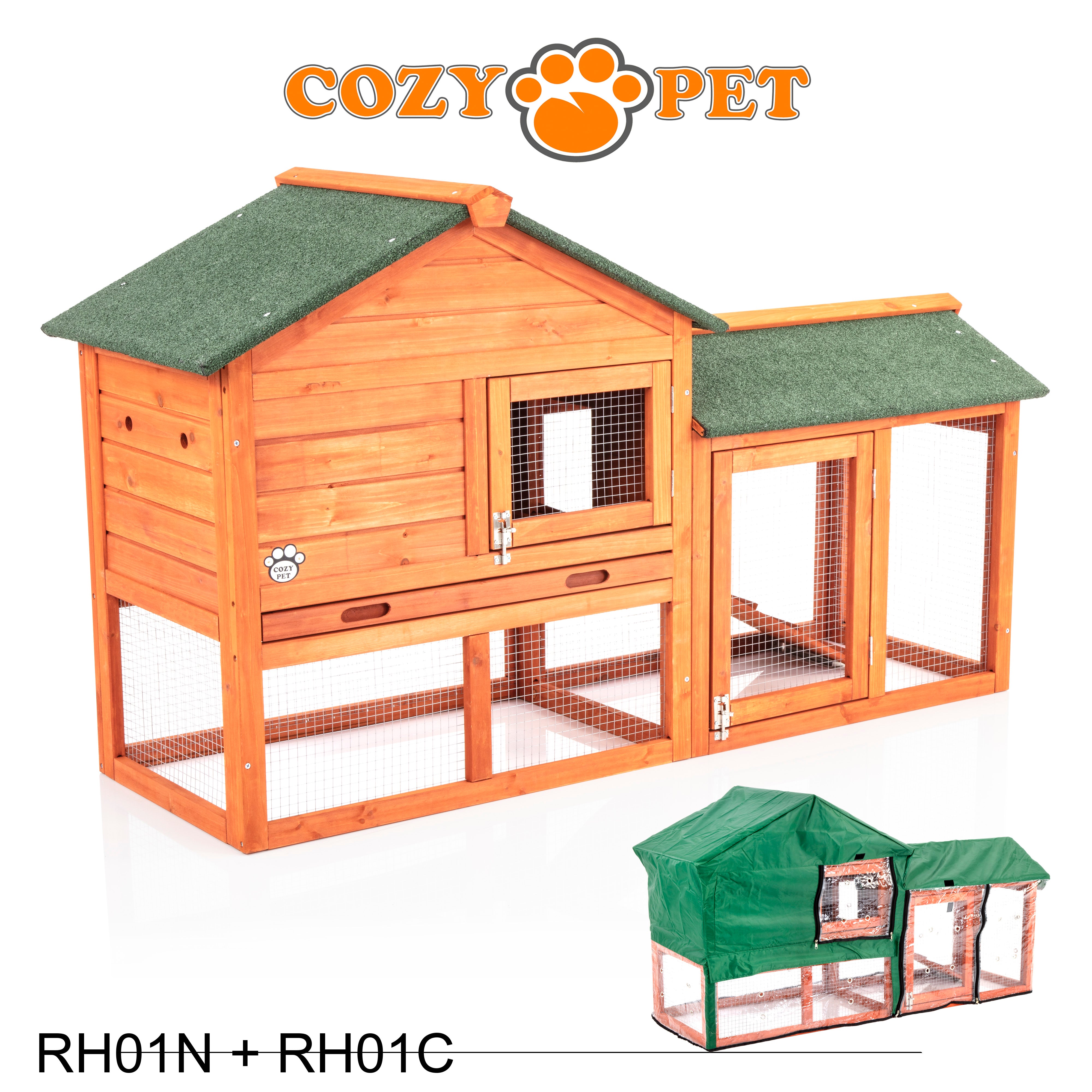 Rabbit hutch with run and cover best sale